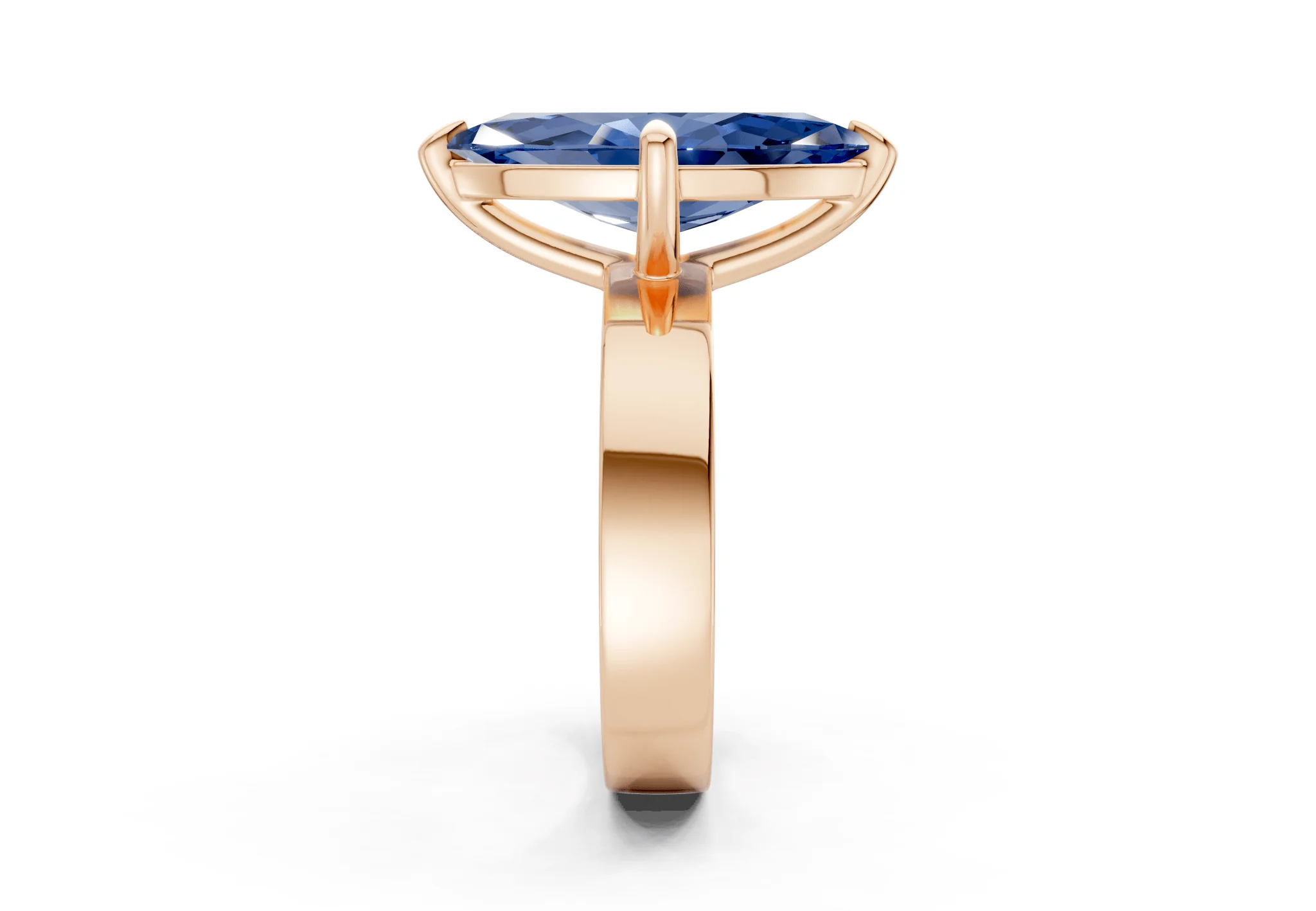 Cascade Sapphire Gemstone Solitaire Marquise Cut 4mm Engagement Ring - Image 6