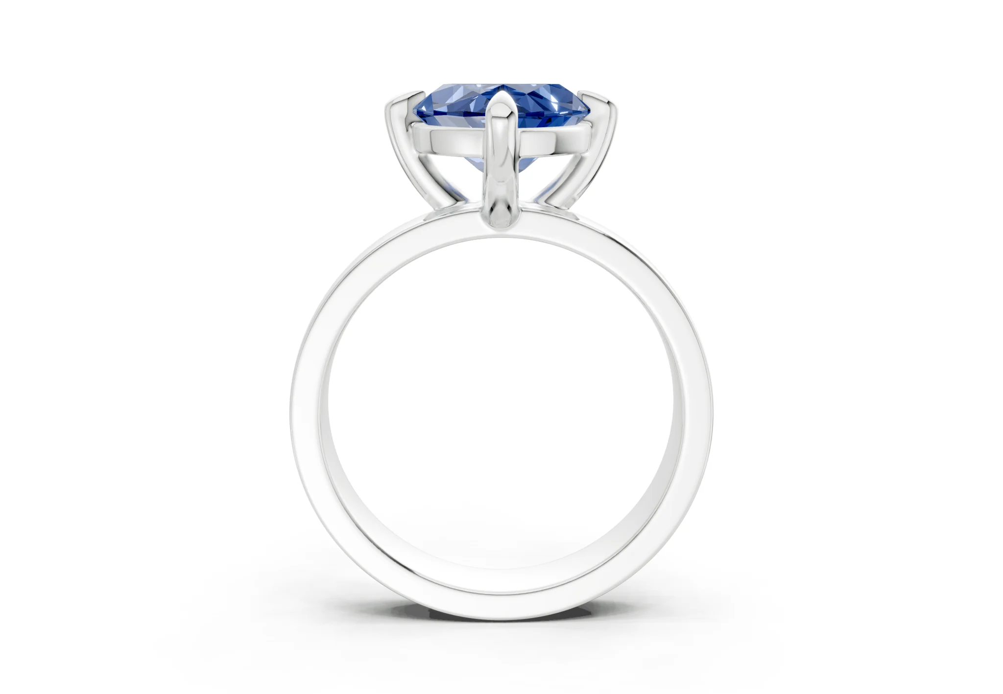 Cascade Sapphire Gemstone Solitaire Marquise Cut 4mm Engagement Ring - Image 8