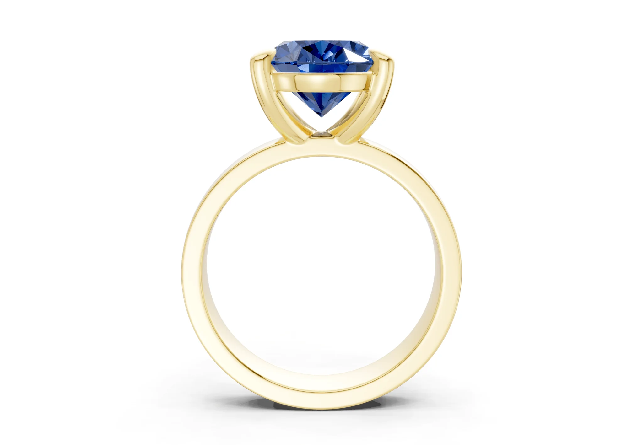Cascade Sapphire Gemstone Solitaire Oval Cut 4mm Engagement Ring - Image 2