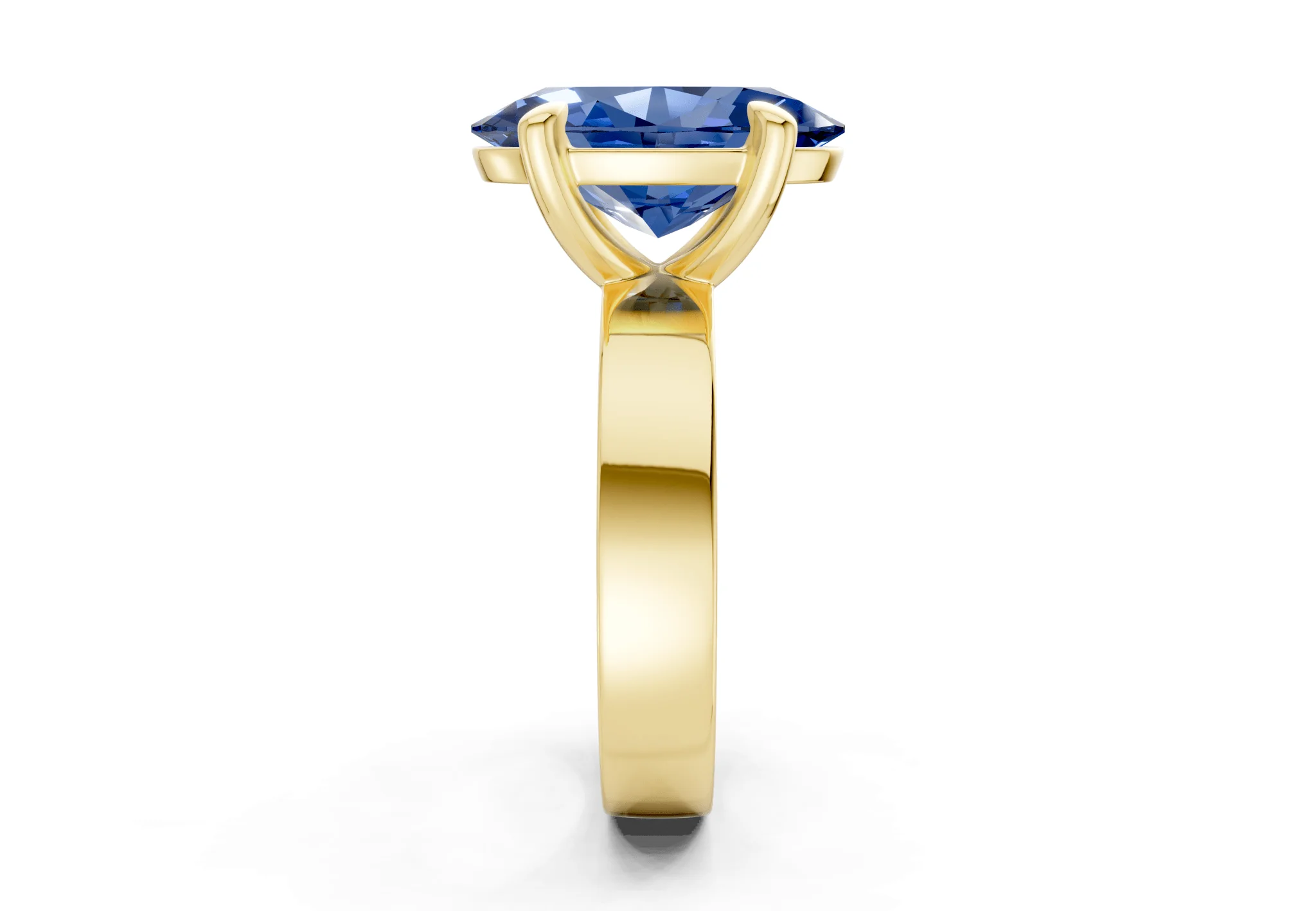 Cascade Sapphire Gemstone Solitaire Oval Cut 4mm Engagement Ring - Image 3