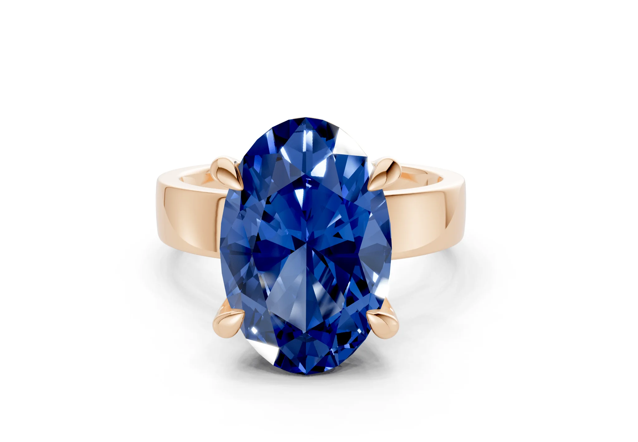 Cascade Sapphire Gemstone Solitaire Oval Cut 4mm Engagement Ring - Image 4