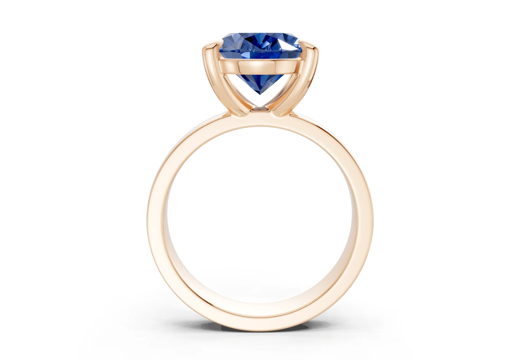 Cascade Sapphire Gemstone Solitaire Oval Cut 4mm Engagement Ring - Image 5