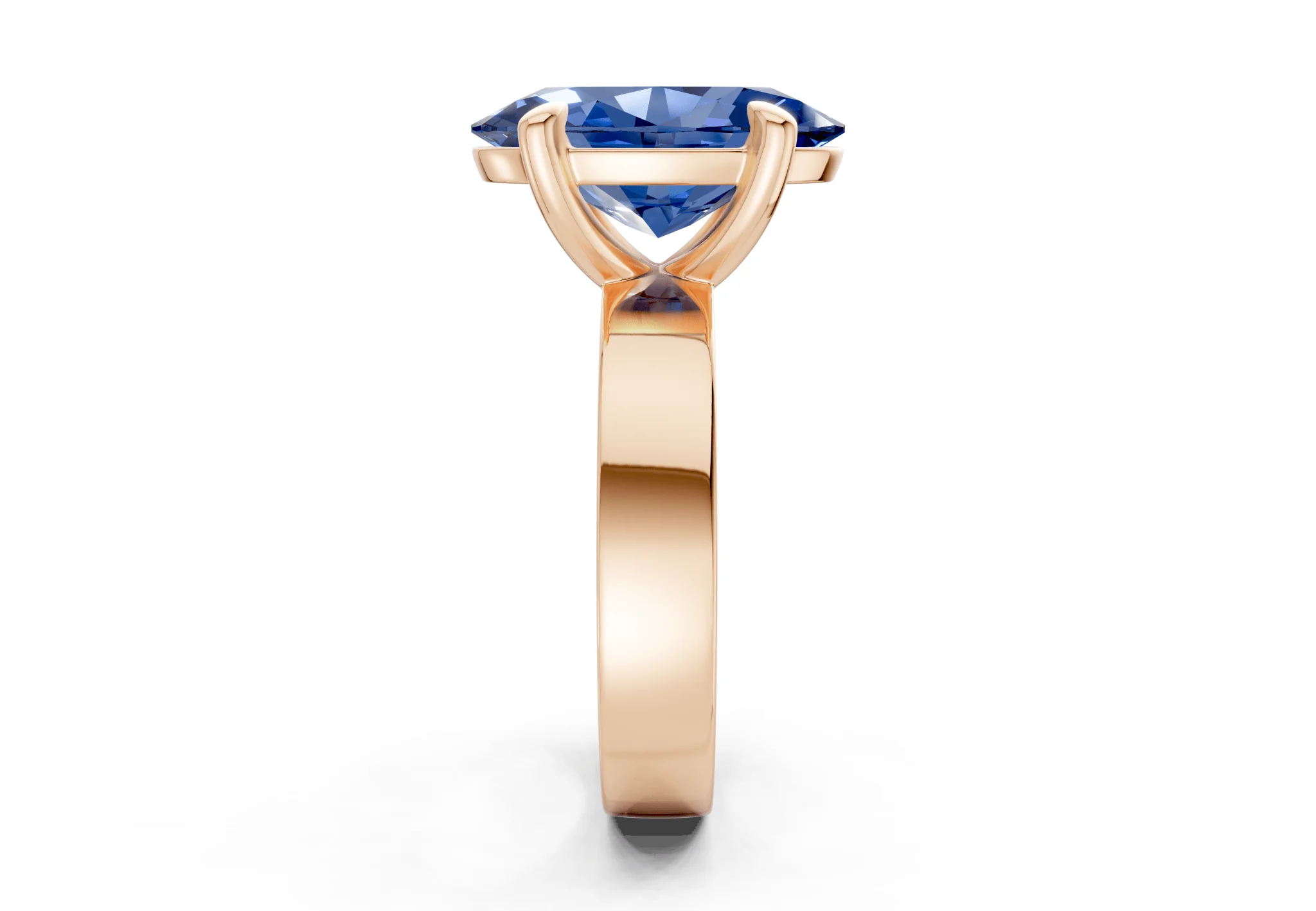 Cascade Sapphire Gemstone Solitaire Oval Cut 4mm Engagement Ring - Image 6