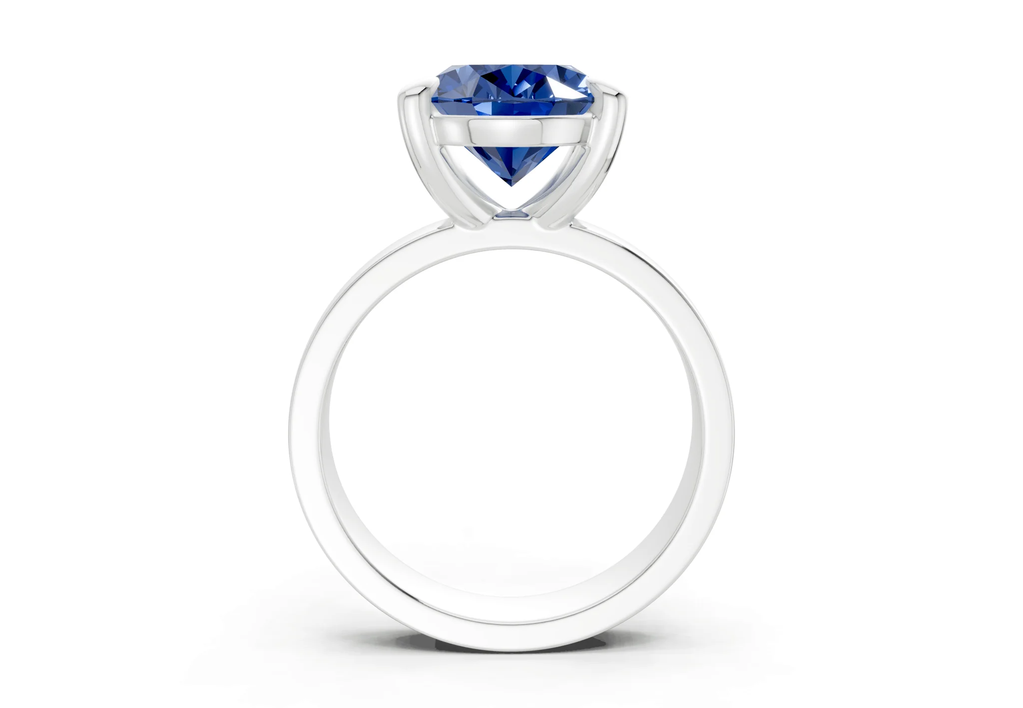 Cascade Sapphire Gemstone Solitaire Oval Cut 4mm Engagement Ring - Image 8
