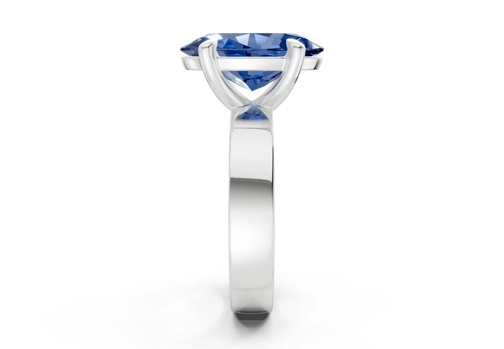Cascade Sapphire Gemstone Solitaire Oval Cut 4mm Engagement Ring - Image 9