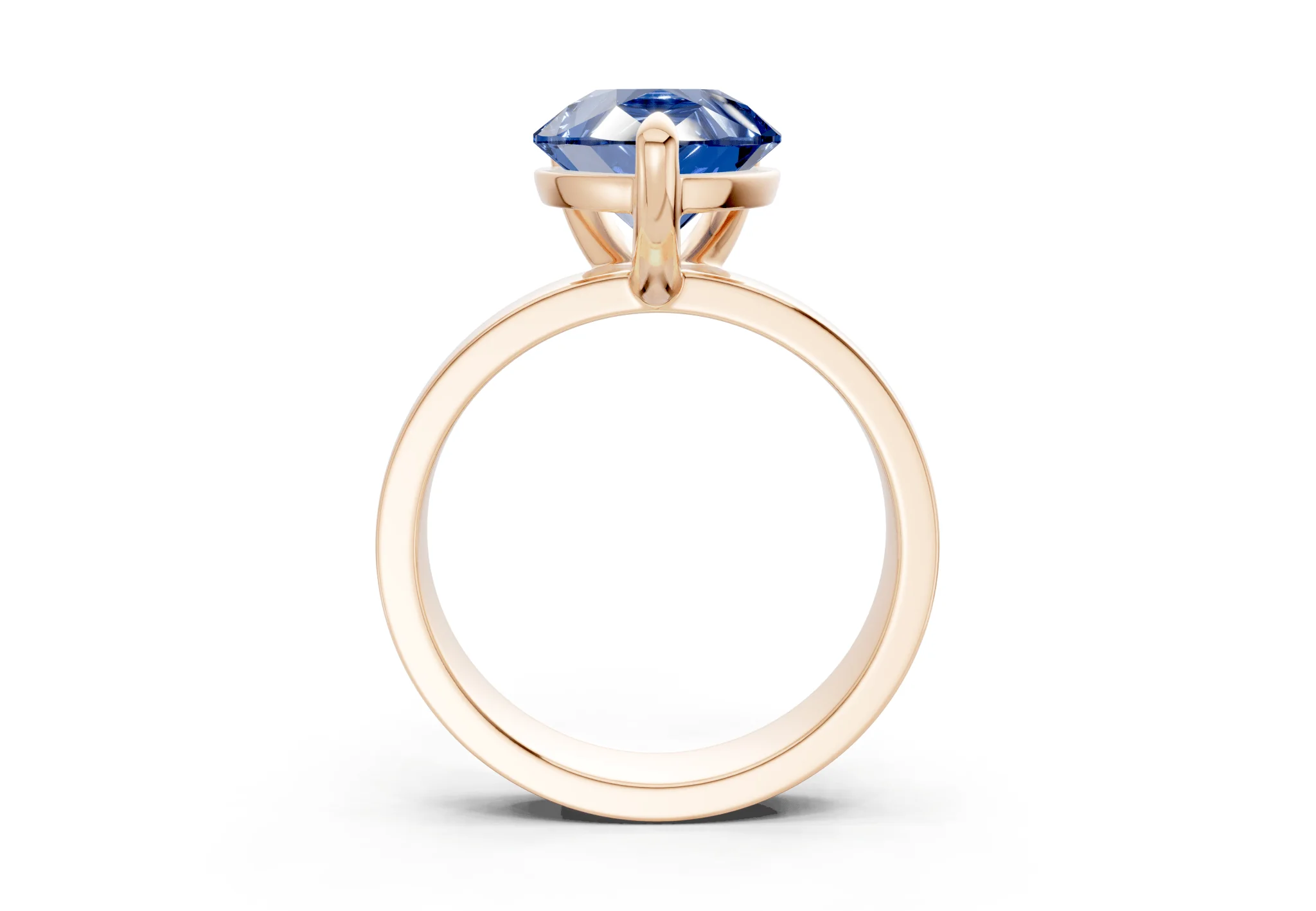 Cascade Sapphire Gemstone Solitaire Pear Cut 4mm Engagement Ring - Image 5