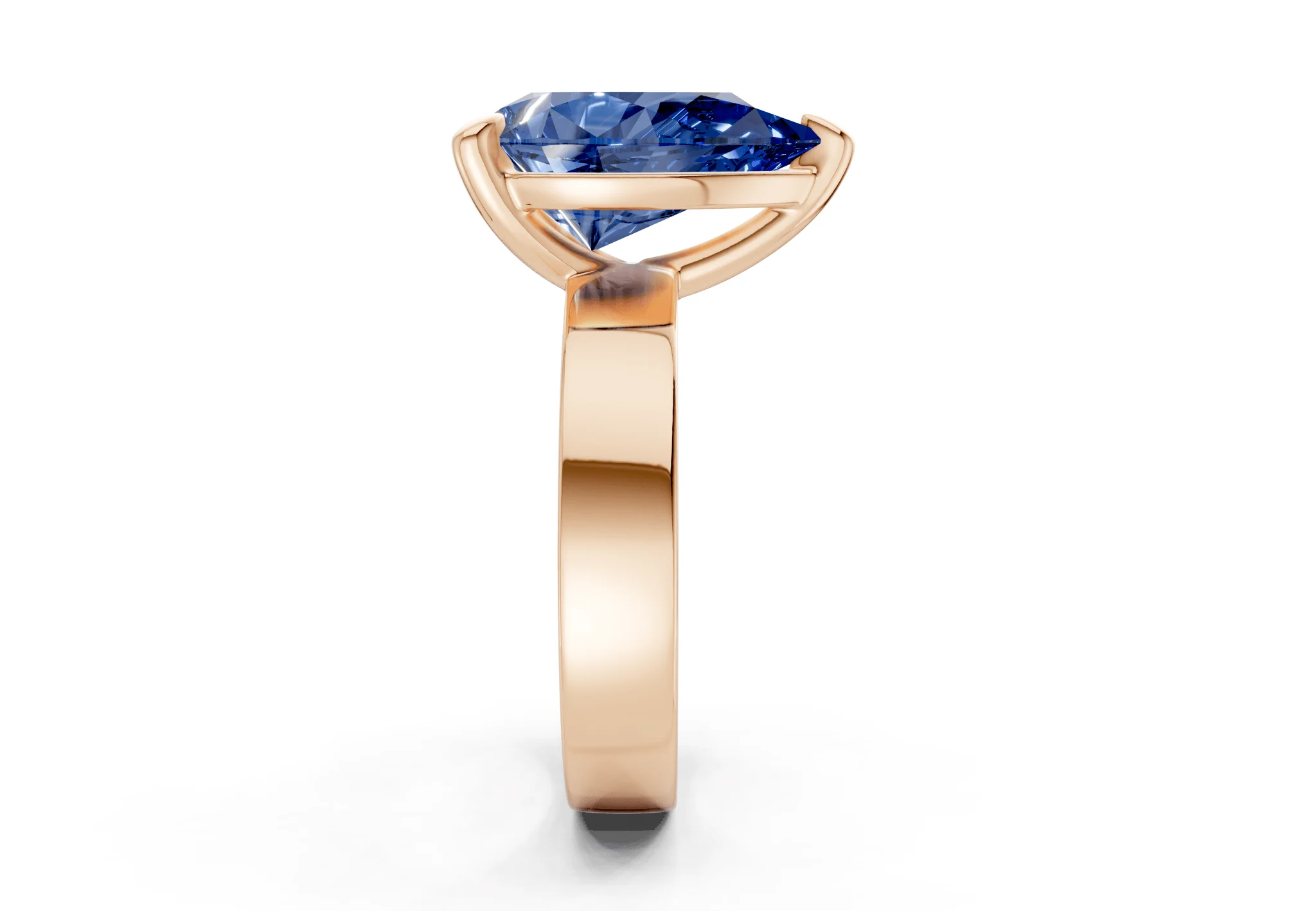 Cascade Sapphire Gemstone Solitaire Pear Cut 4mm Engagement Ring - Image 6