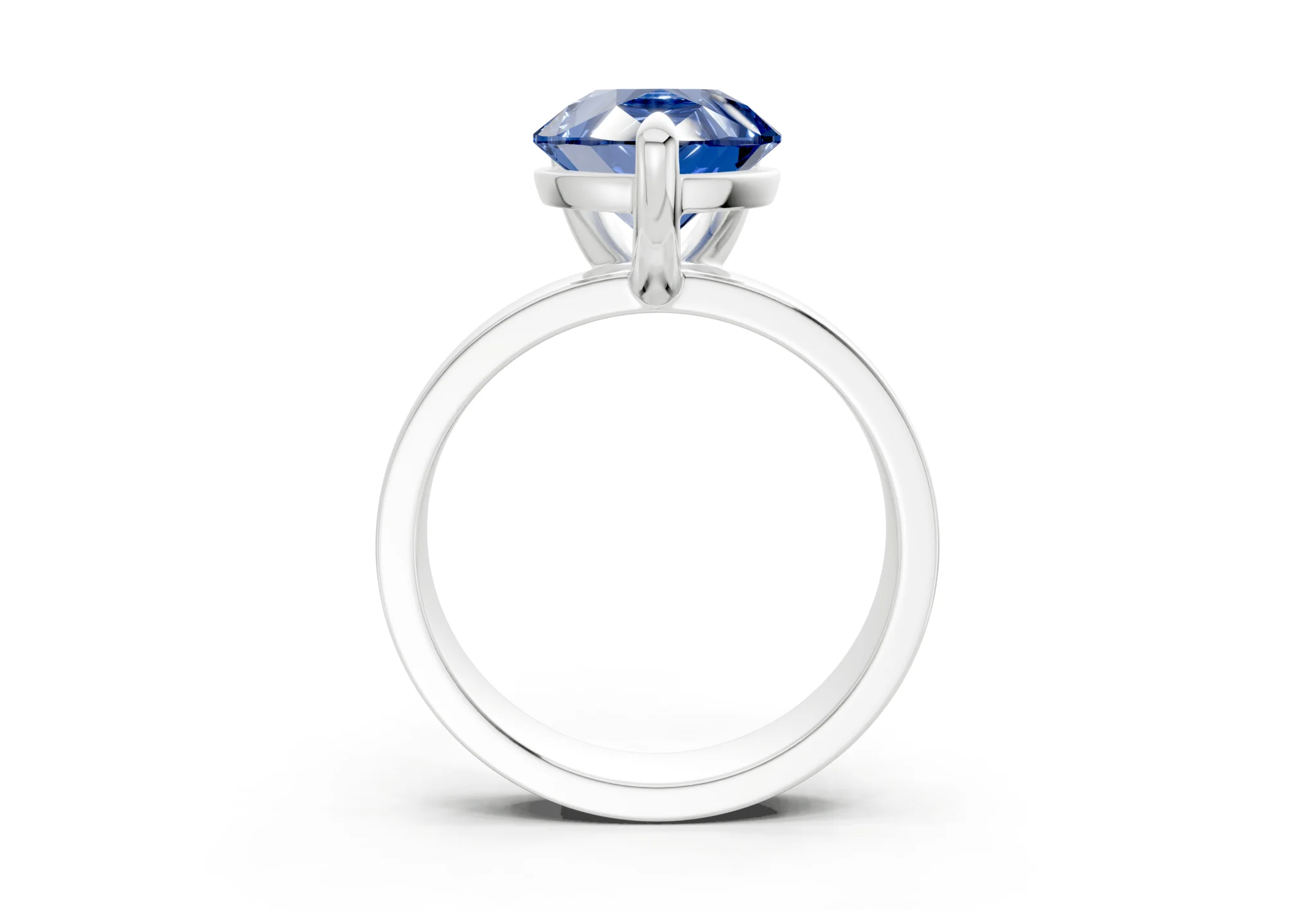 Cascade Sapphire Gemstone Solitaire Pear Cut 4mm Engagement Ring - Image 8