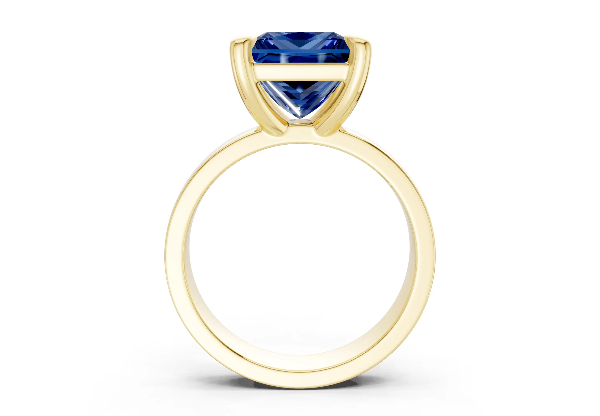 Cascade Sapphire Gemstone Solitaire Princess Cut 4mm Engagement Ring - Image 2