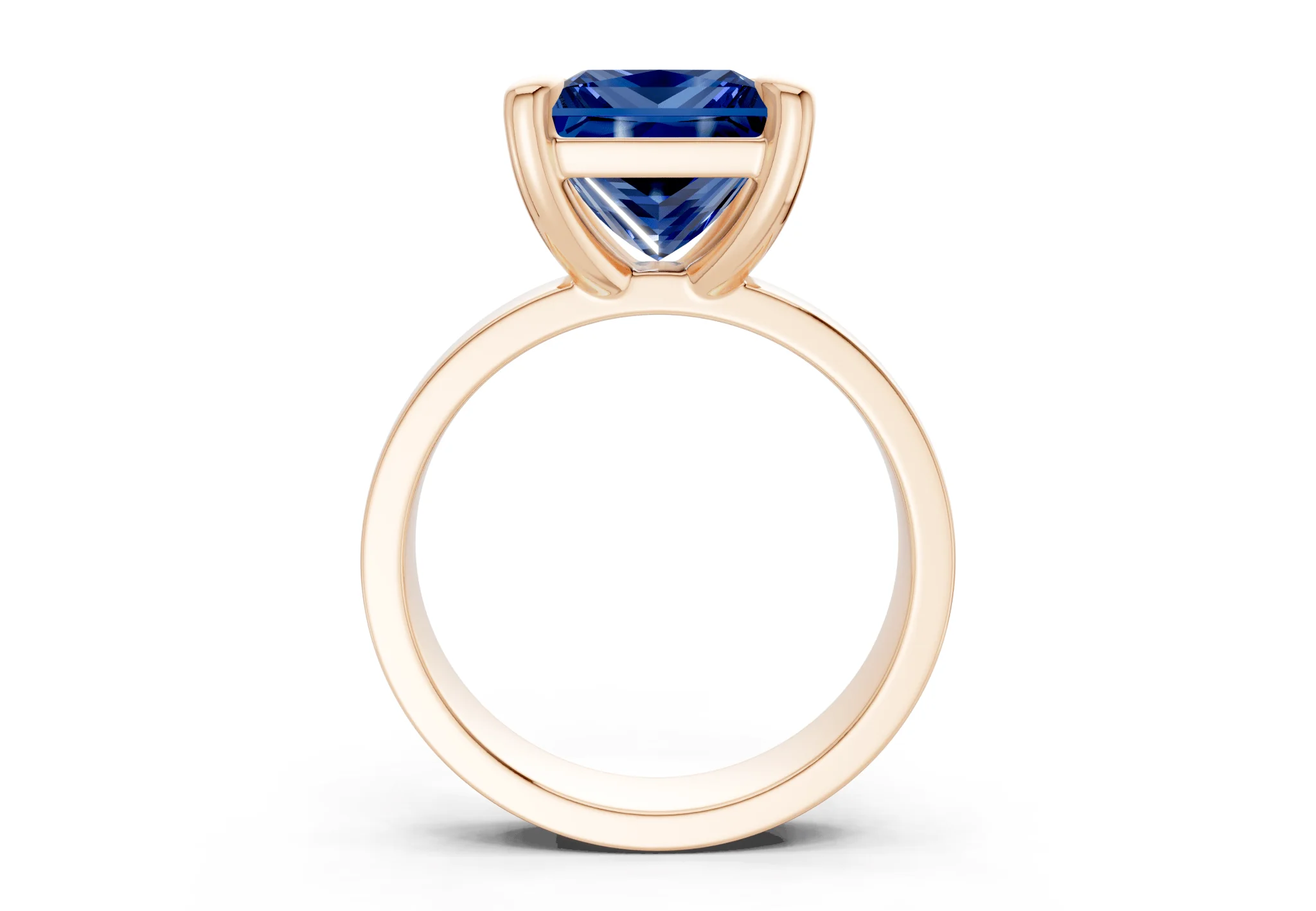 Cascade Sapphire Gemstone Solitaire Princess Cut 4mm Engagement Ring - Image 5