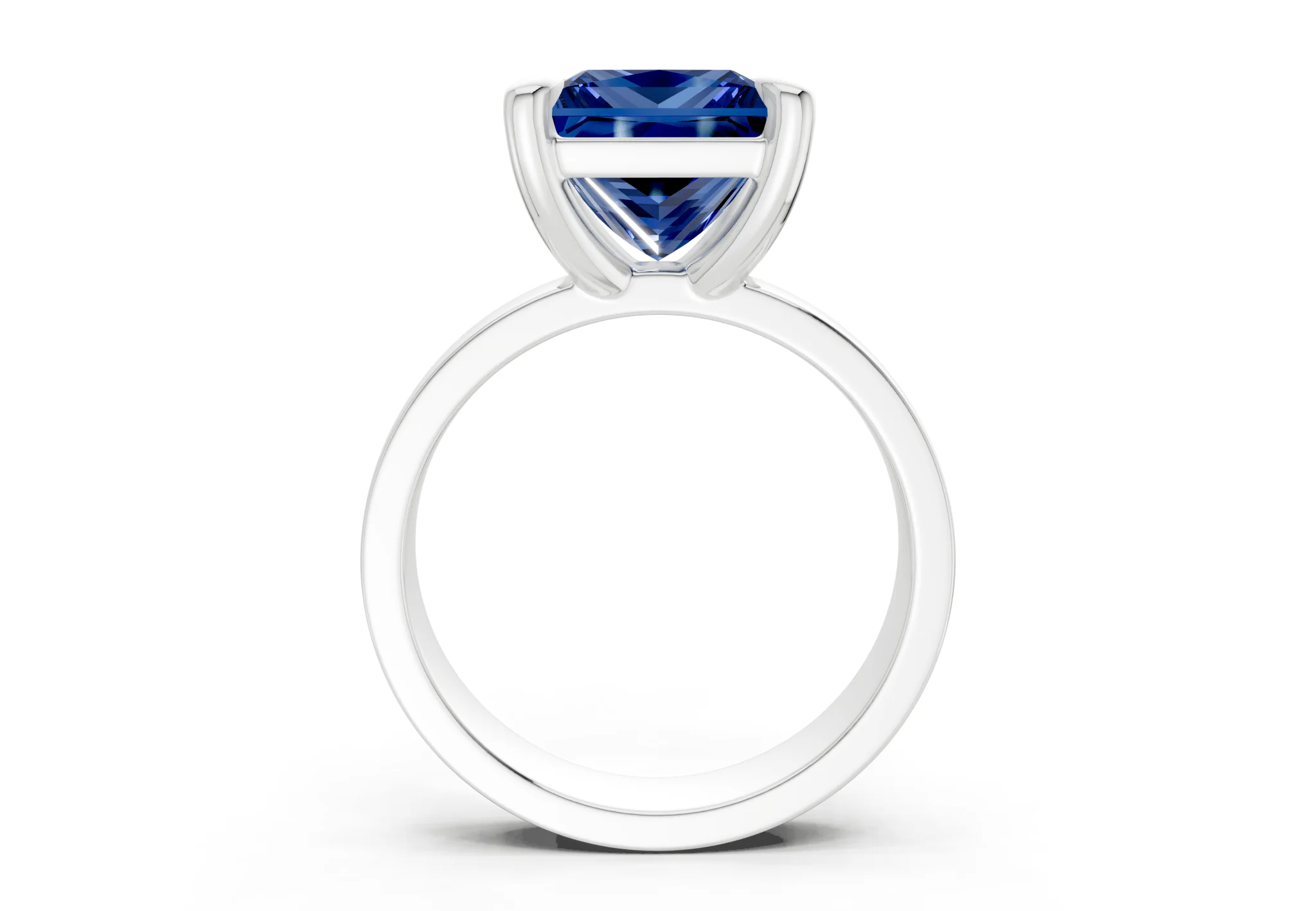 Cascade Sapphire Gemstone Solitaire Princess Cut 4mm Engagement Ring - Image 8