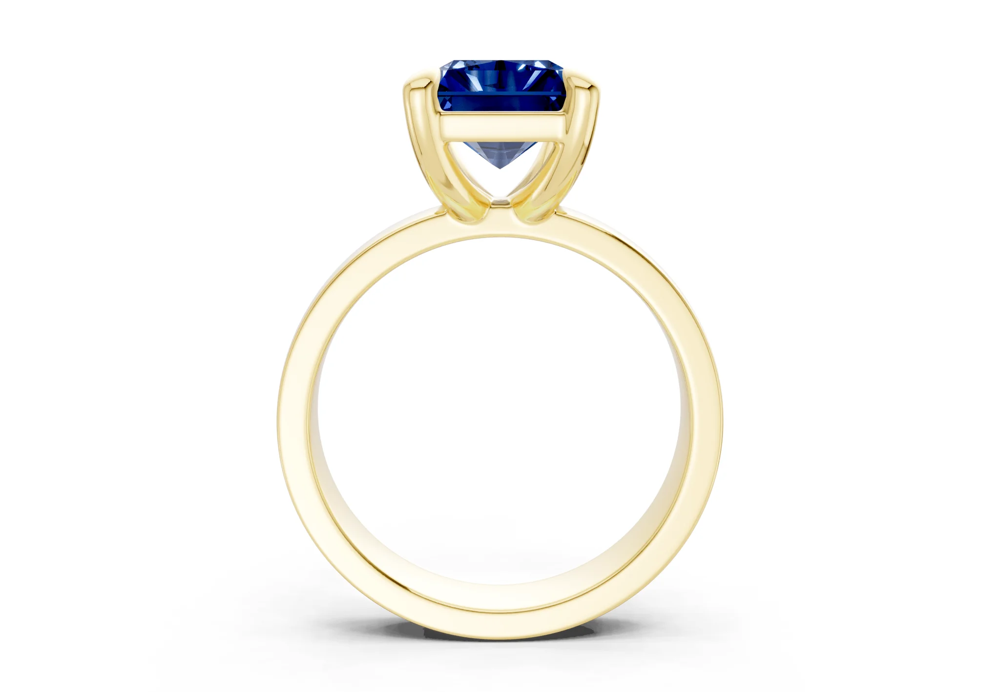 Cascade Sapphire Gemstone Solitaire Radiant Cut 4mm Engagement Ring - Image 2