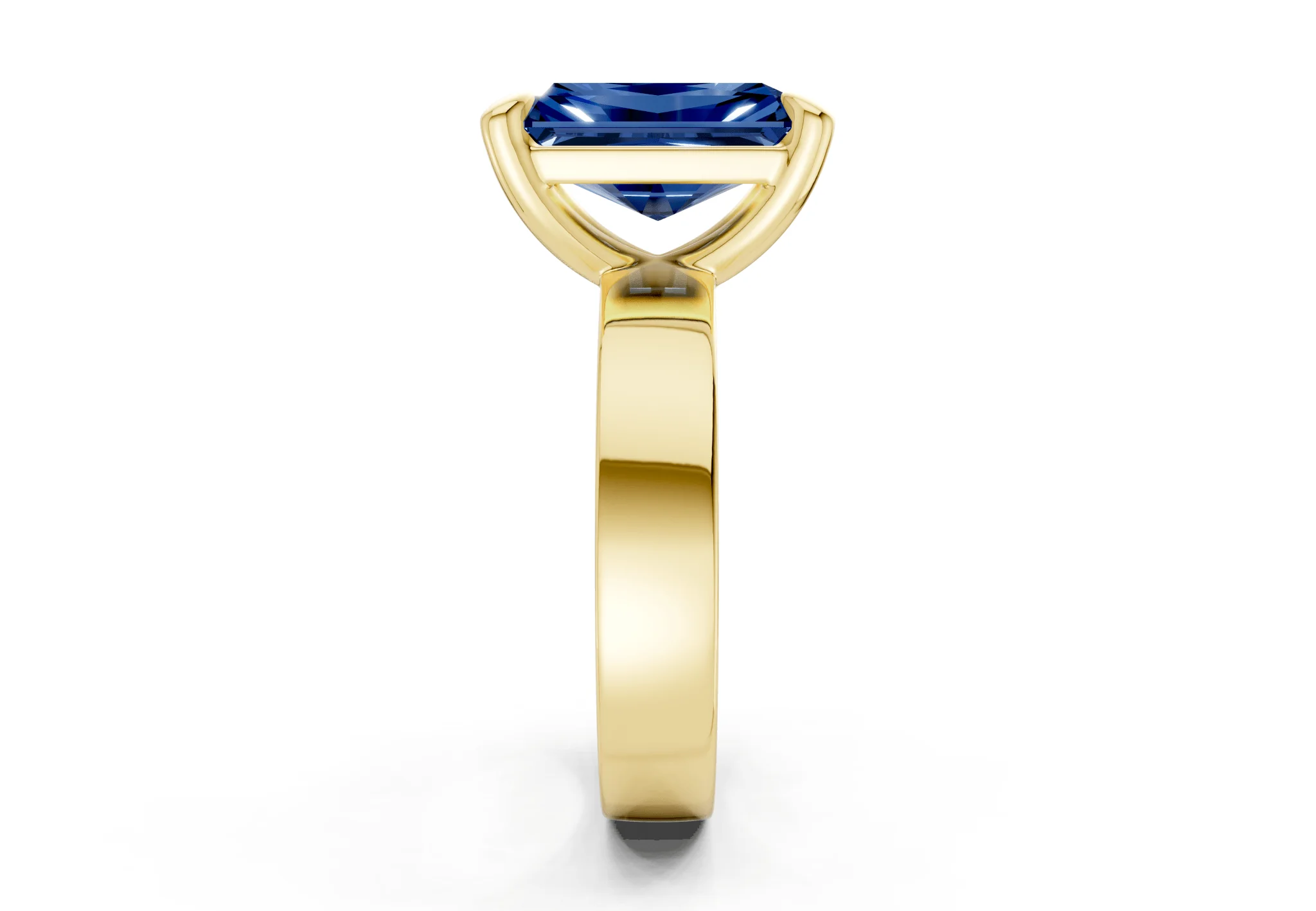 Cascade Sapphire Gemstone Solitaire Radiant Cut 4mm Engagement Ring - Image 3