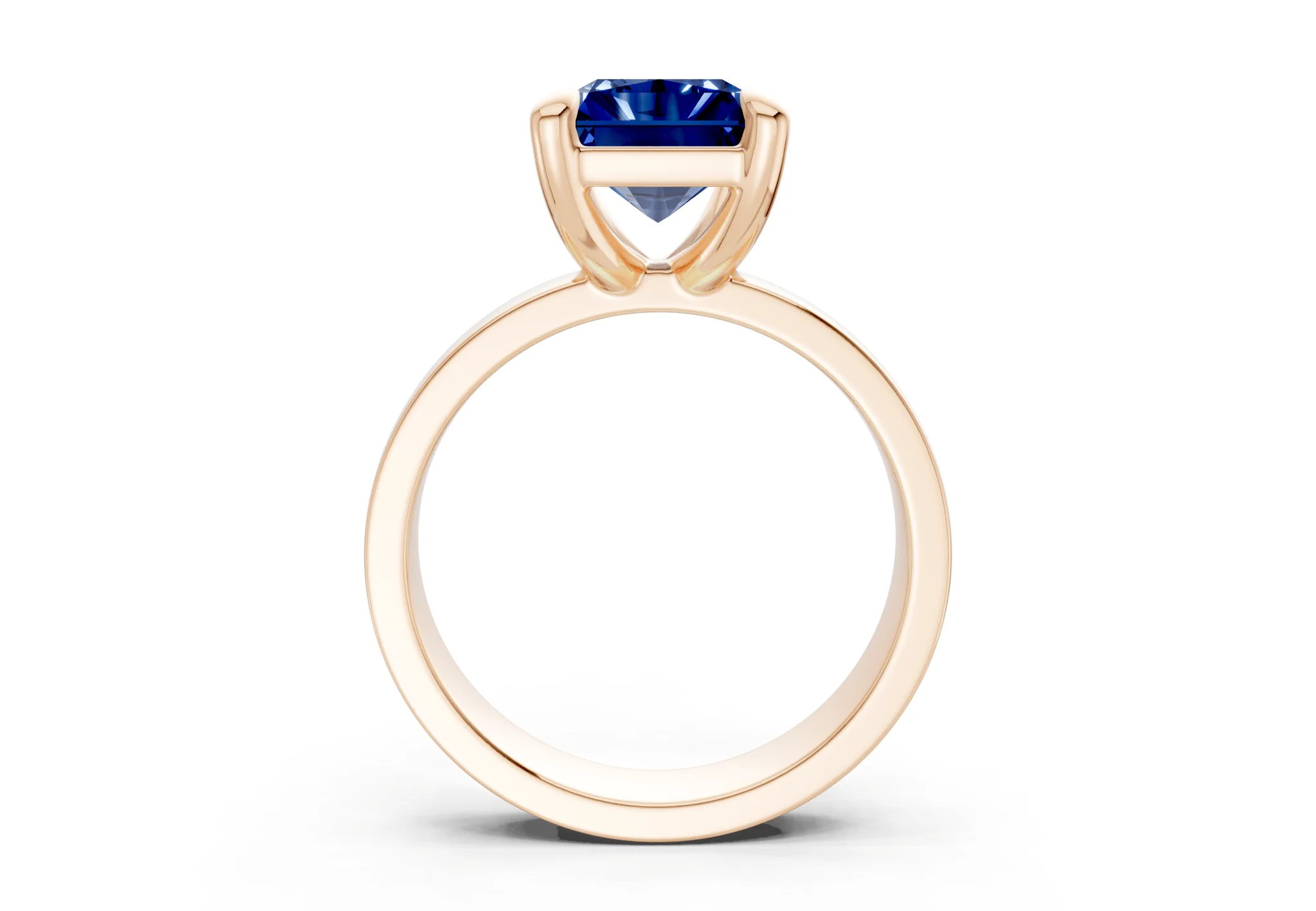 Cascade Sapphire Gemstone Solitaire Radiant Cut 4mm Engagement Ring - Image 5