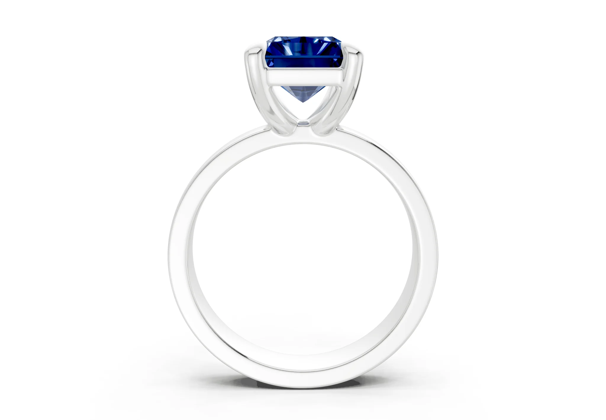 Cascade Sapphire Gemstone Solitaire Radiant Cut 4mm Engagement Ring - Image 8