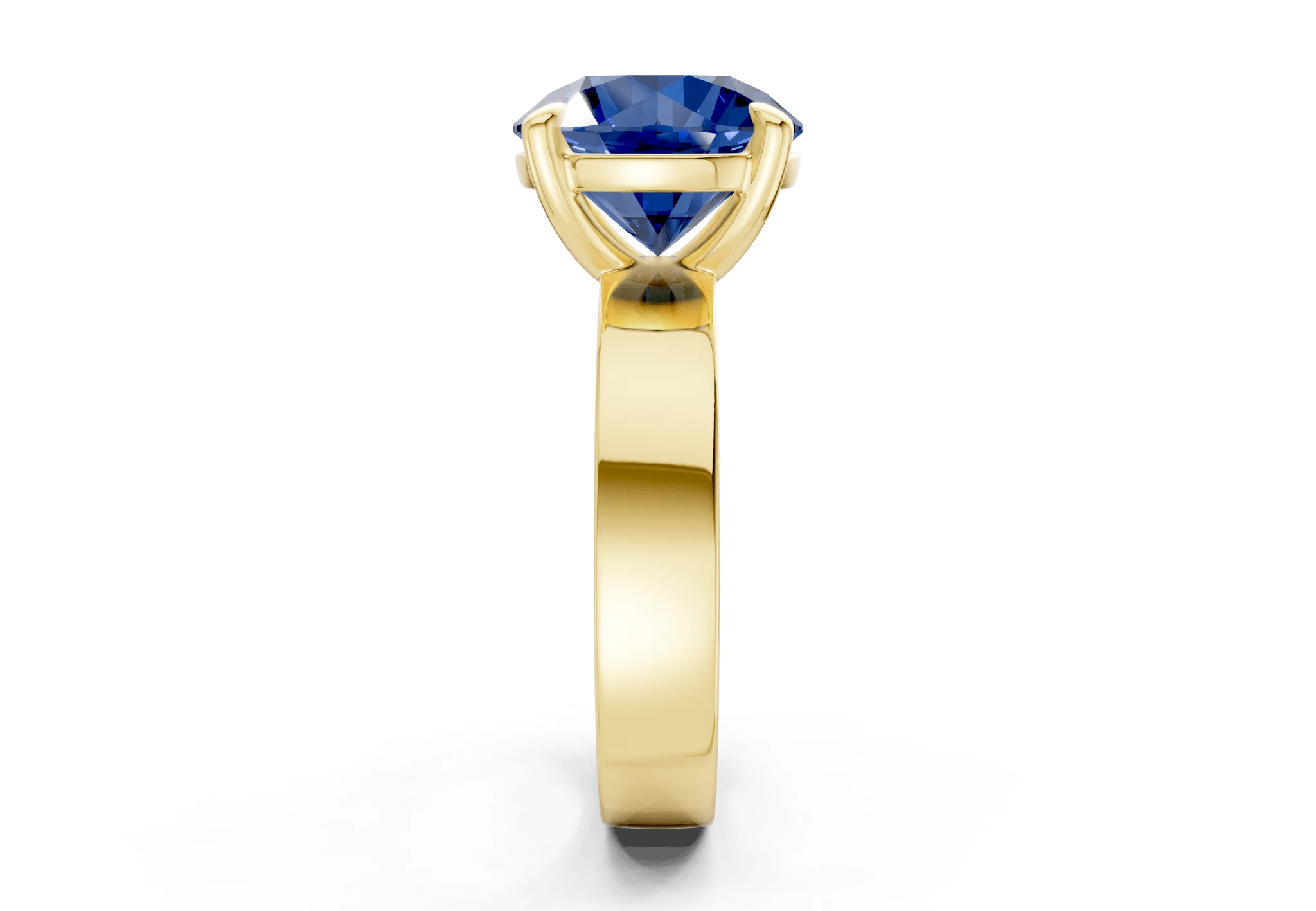 Cascade Sapphire Gemstone Solitaire Round Cut 4mm Engagement Ring - Image 3