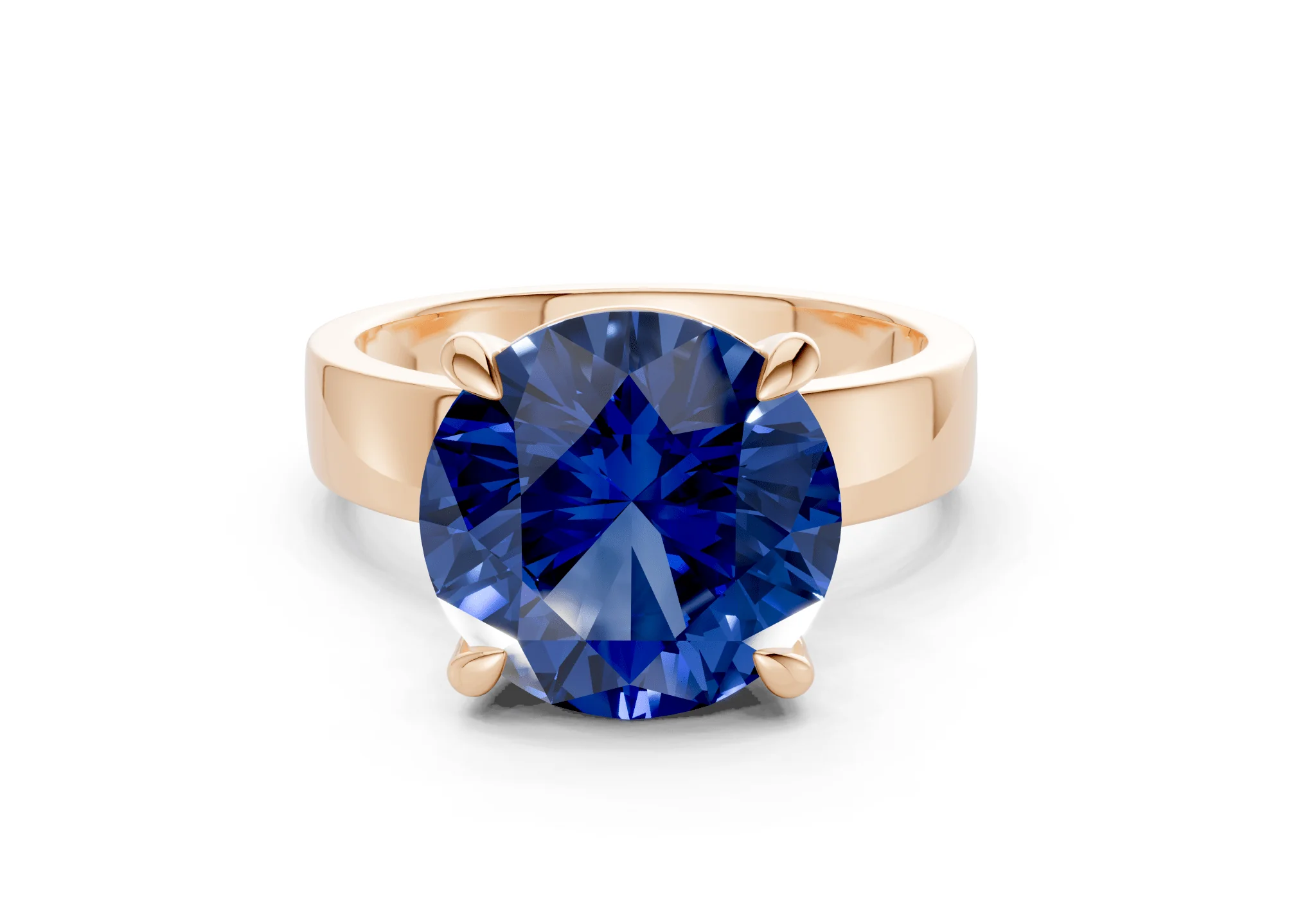 Cascade Sapphire Gemstone Solitaire Round Cut 4mm Engagement Ring - Image 4