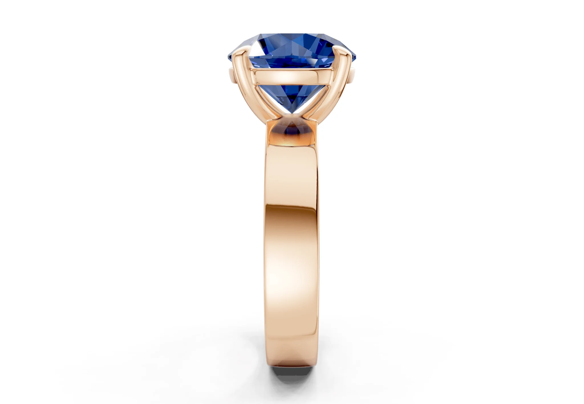 Cascade Sapphire Gemstone Solitaire Round Cut 4mm Engagement Ring - Image 6