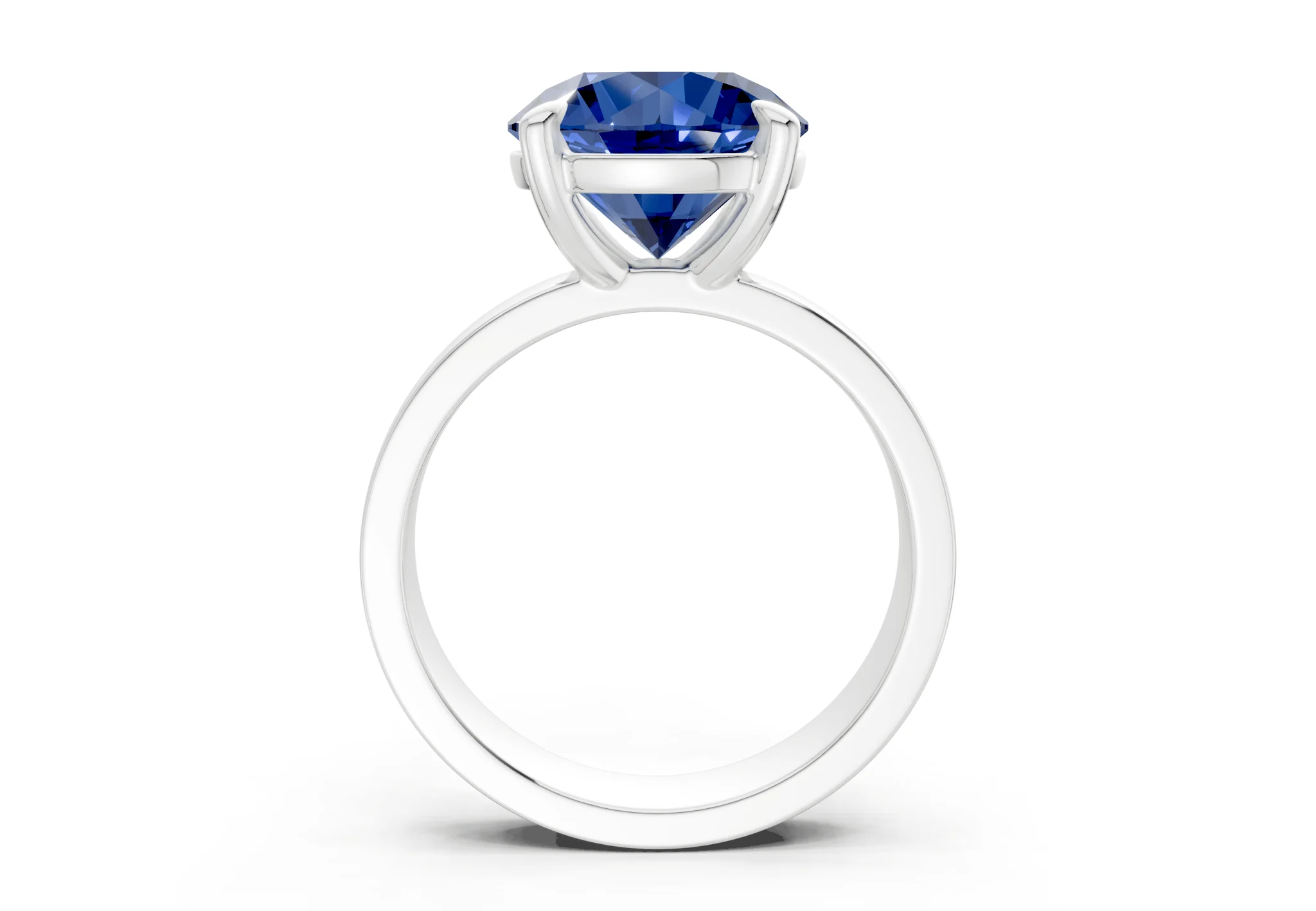 Cascade Sapphire Gemstone Solitaire Round Cut 4mm Engagement Ring - Image 8