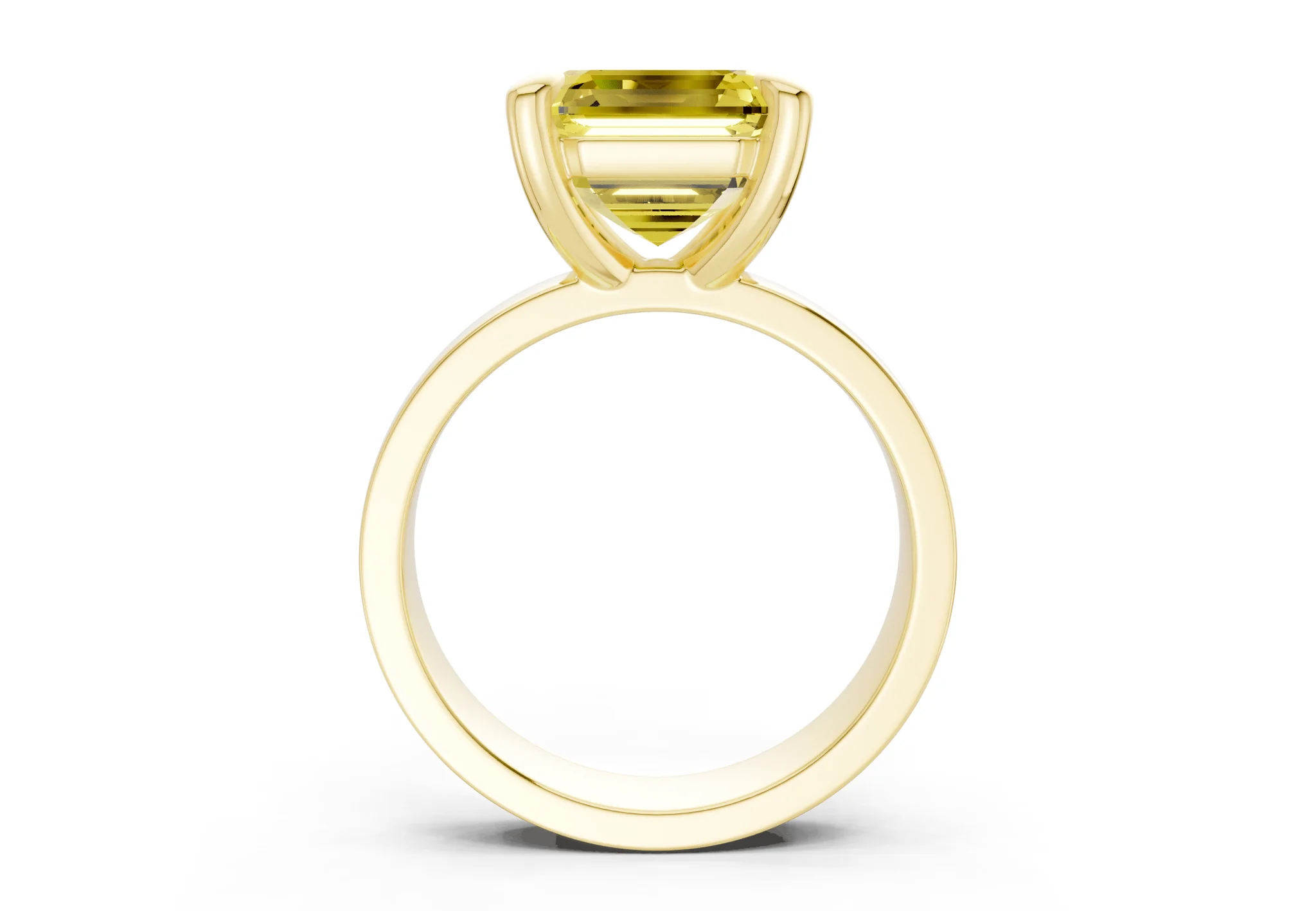 Cascade Yellow Diamond Solitaire Asscher Cut 4mm Engagement Ring - Image 2
