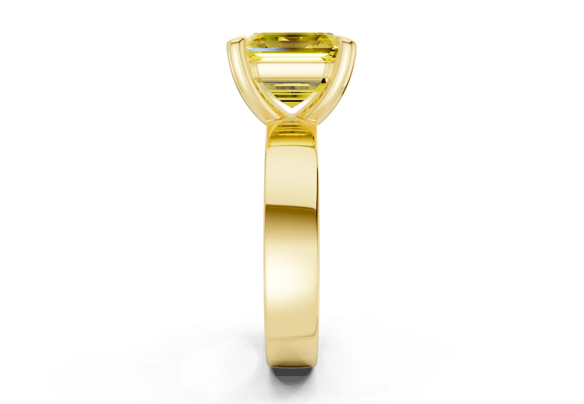 Cascade Yellow Diamond Solitaire Asscher Cut 4mm Engagement Ring - Image 3