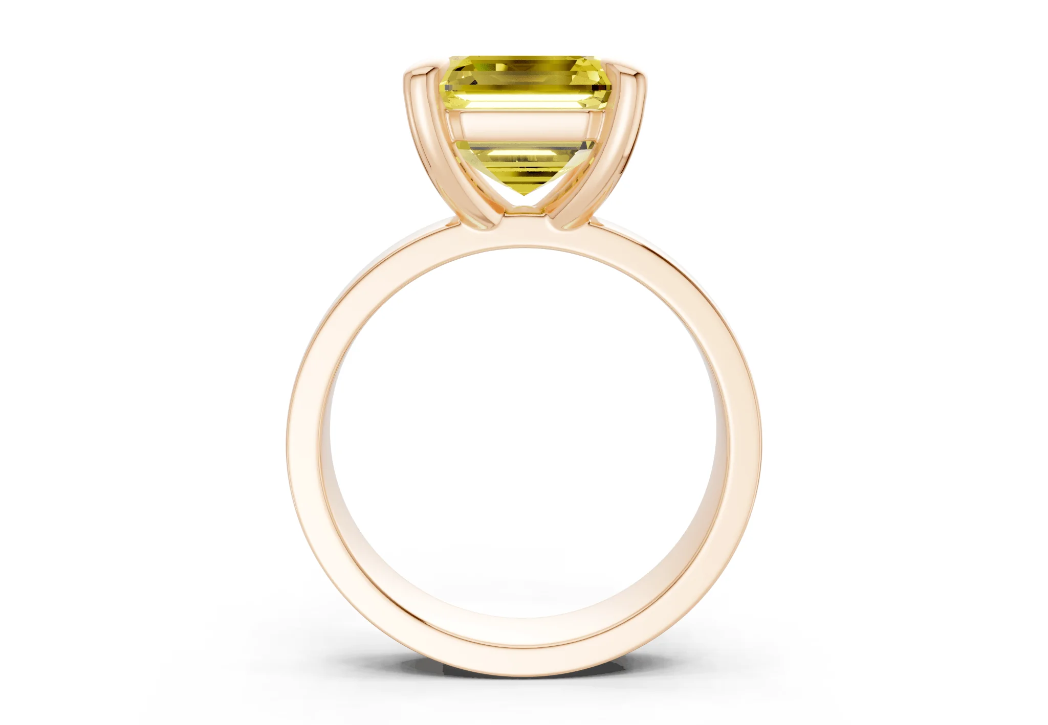 Cascade Yellow Diamond Solitaire Asscher Cut 4mm Engagement Ring - Image 5