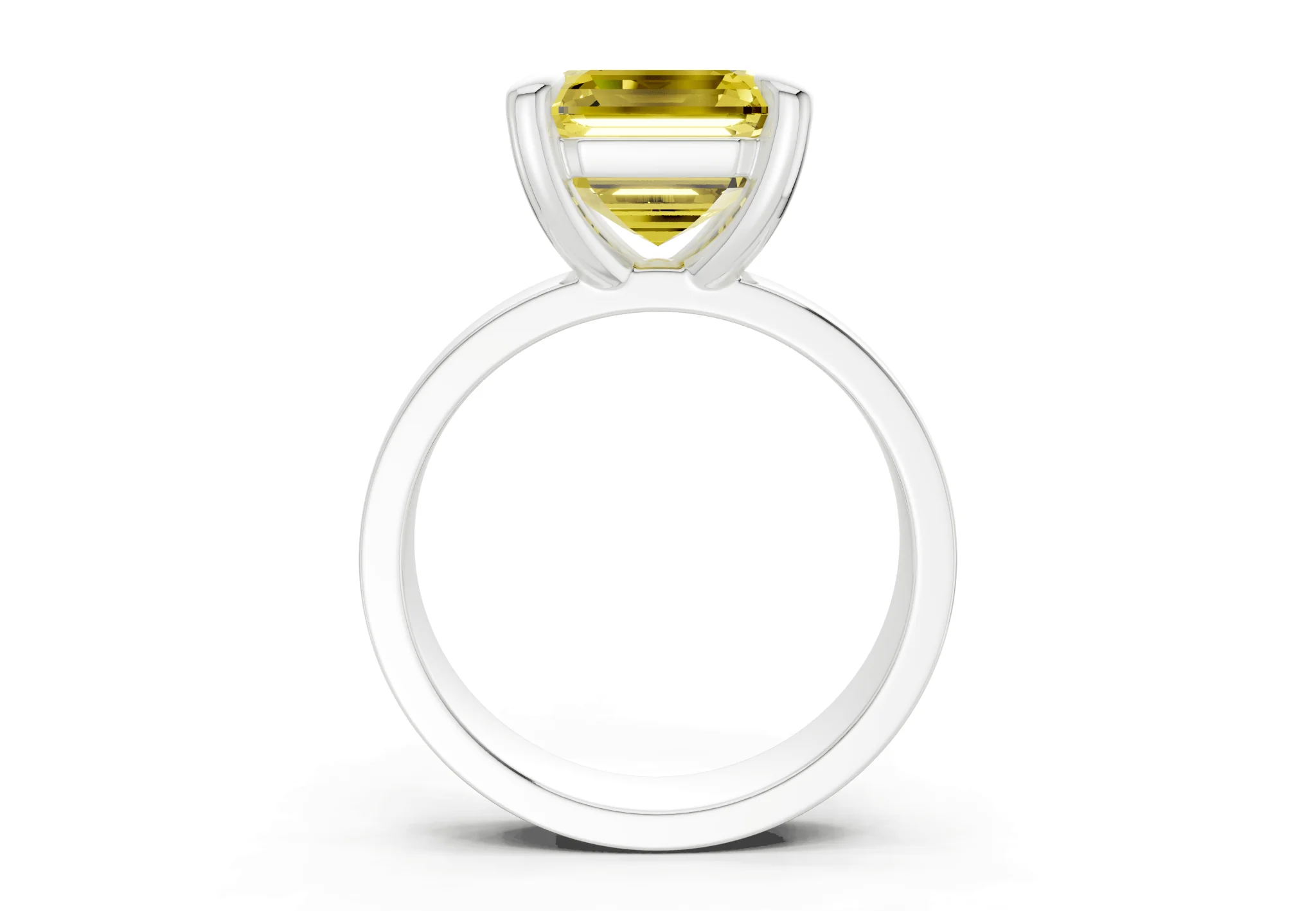 Cascade Yellow Diamond Solitaire Asscher Cut 4mm Engagement Ring - Image 8