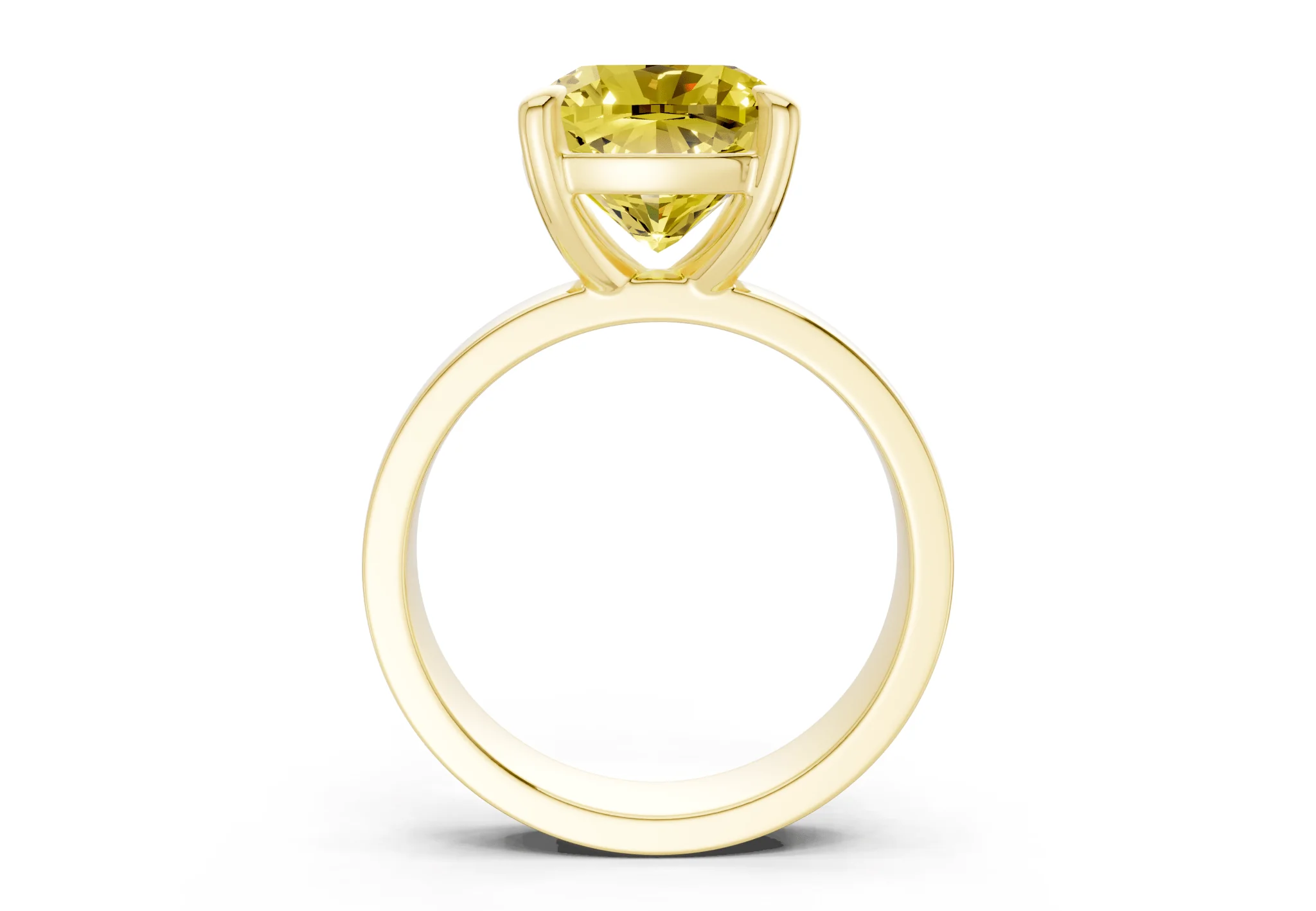 Cascade Yellow Diamond Solitaire Cushion Squareuare Cut 4mm Engagement Ring - Image 2
