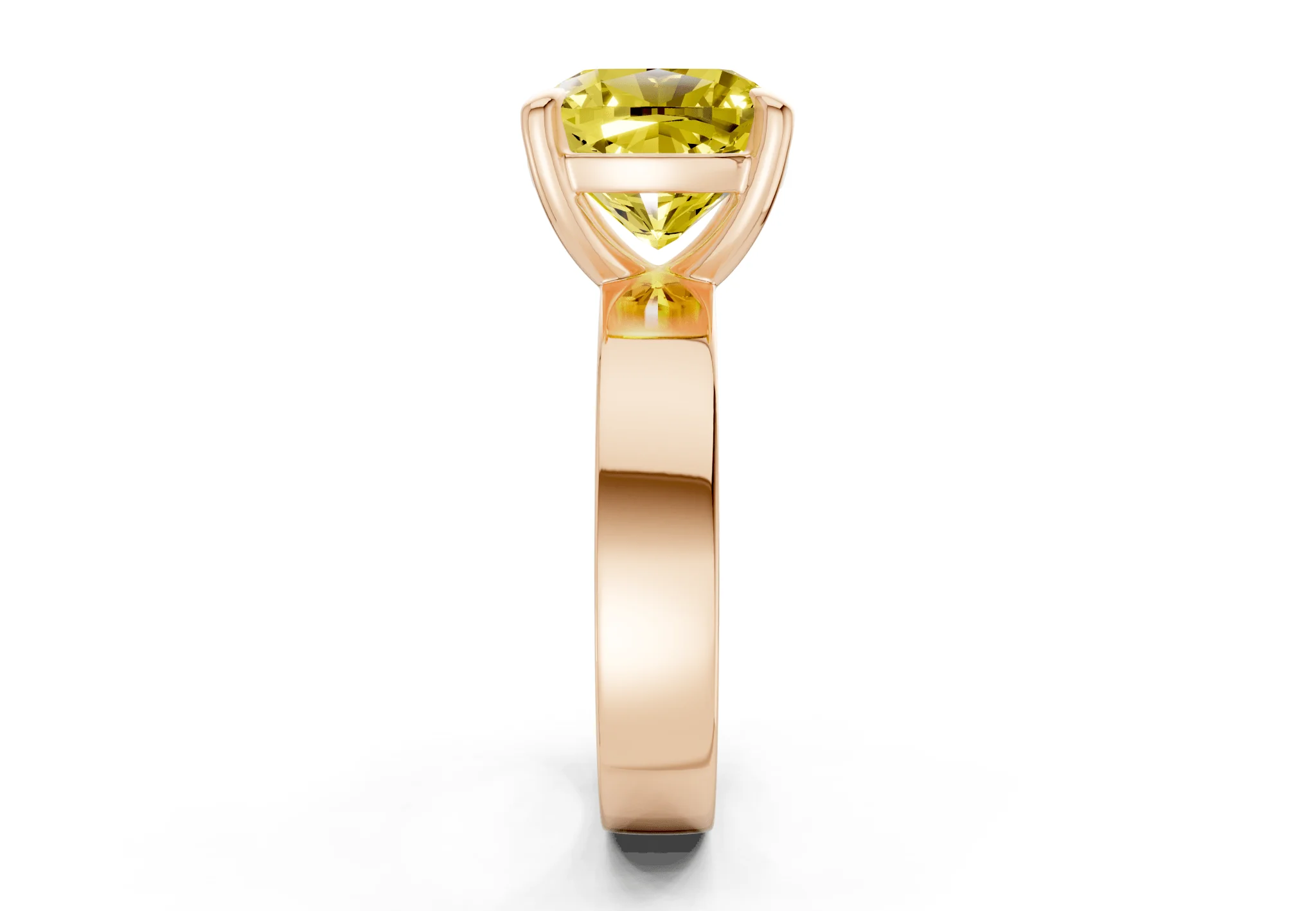 Cascade Yellow Diamond Solitaire Cushion Squareuare Cut 4mm Engagement Ring - Image 6