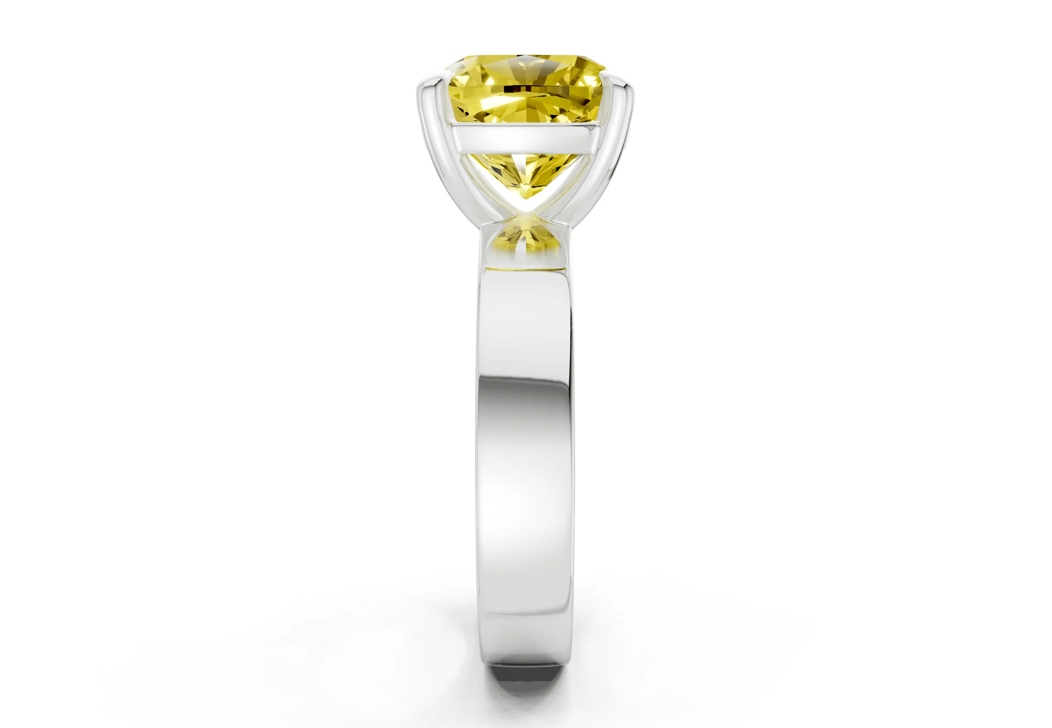 Cascade Yellow Diamond Solitaire Cushion Squareuare Cut 4mm Engagement Ring - Image 9