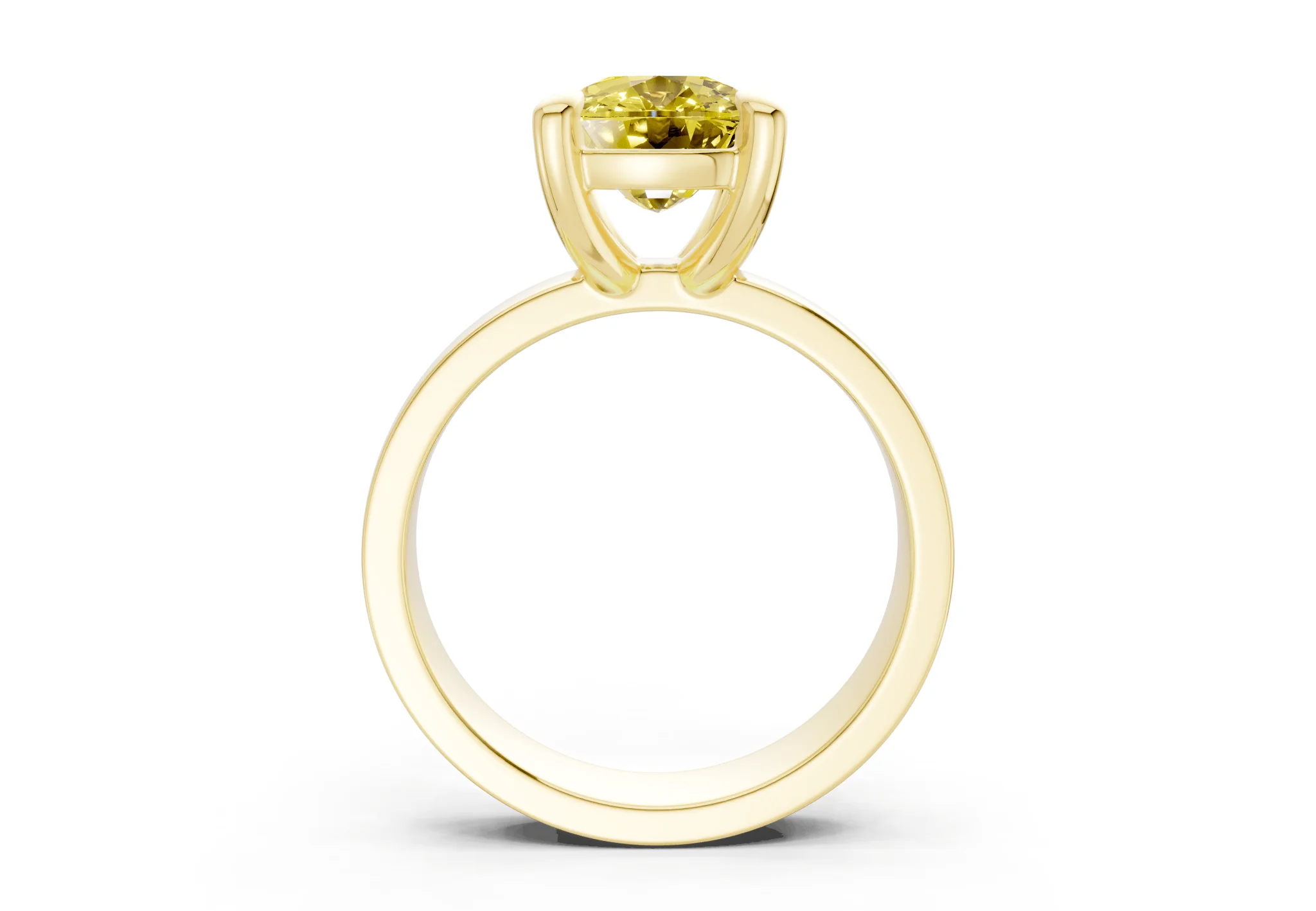 Cascade Yellow Diamond Solitaire Elongated Cushion Cut 4mm Engagement Ring - Image 2