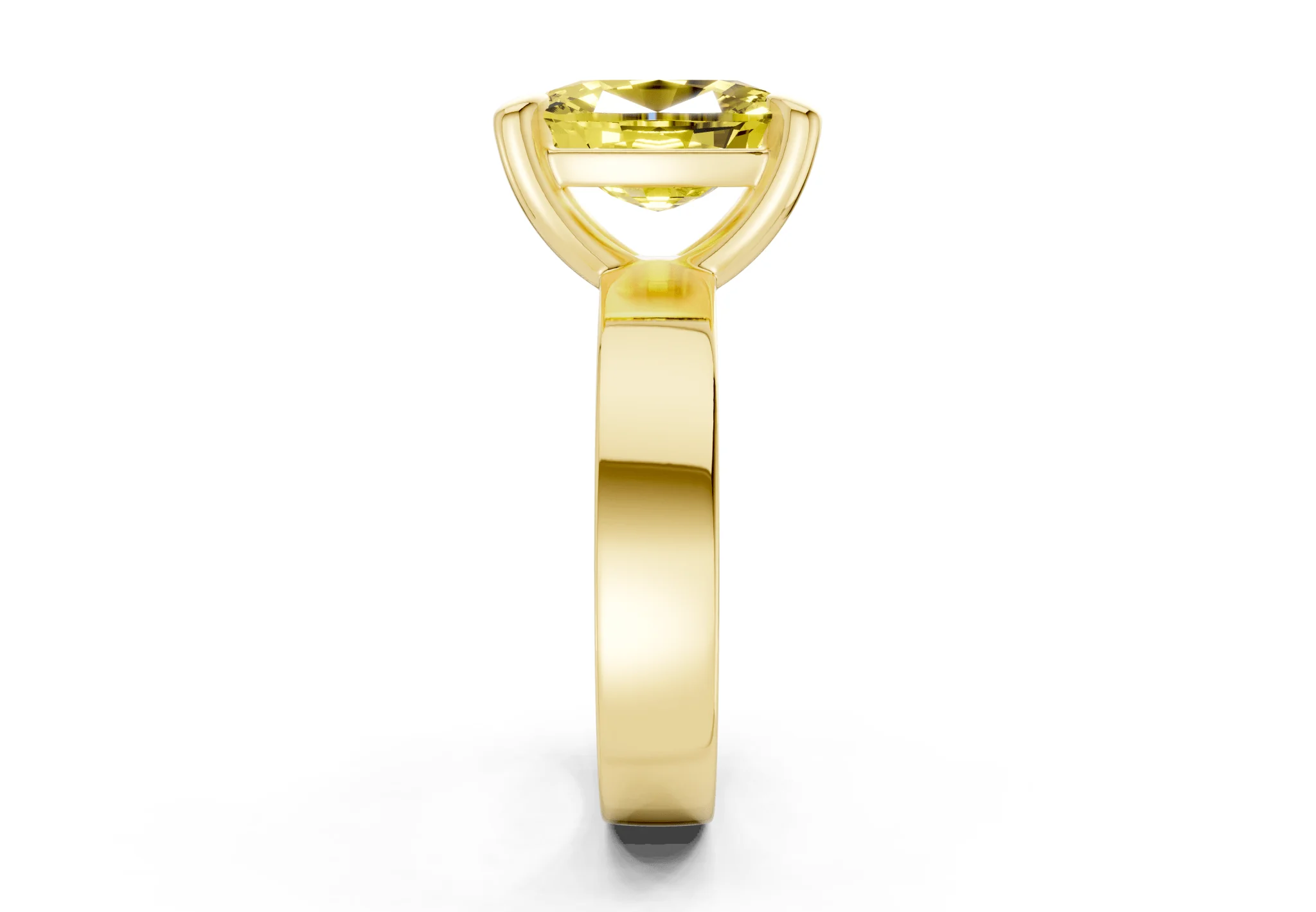 Cascade Yellow Diamond Solitaire Elongated Cushion Cut 4mm Engagement Ring - Image 3
