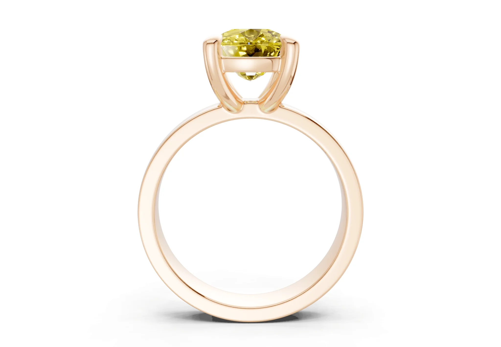 Cascade Yellow Diamond Solitaire Elongated Cushion Cut 4mm Engagement Ring - Image 5