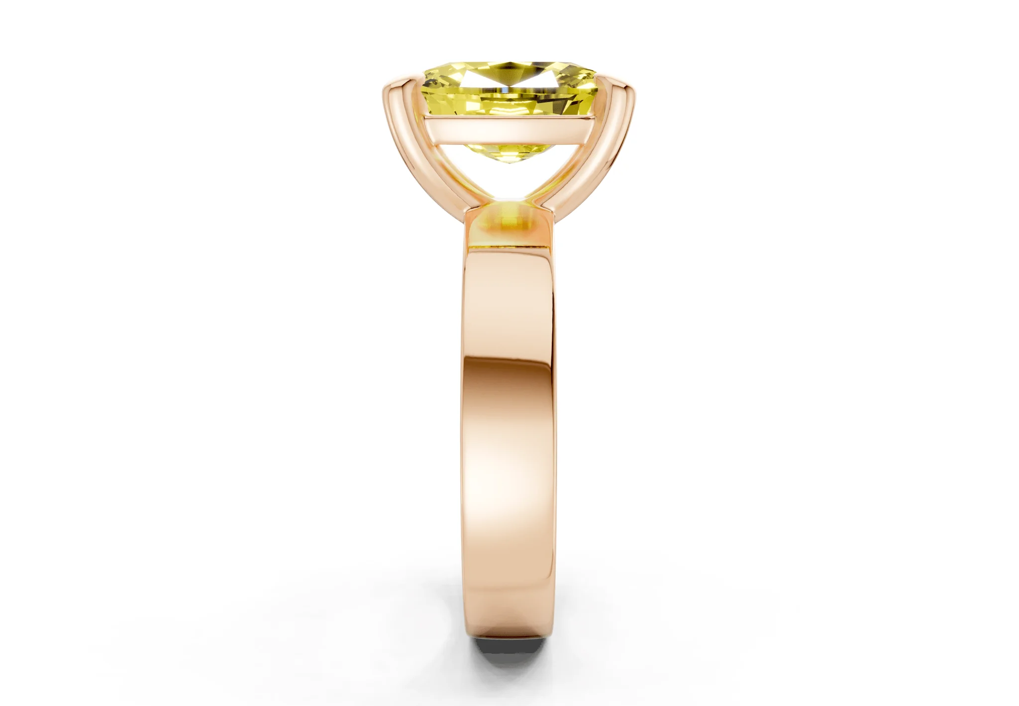 Cascade Yellow Diamond Solitaire Elongated Cushion Cut 4mm Engagement Ring - Image 6