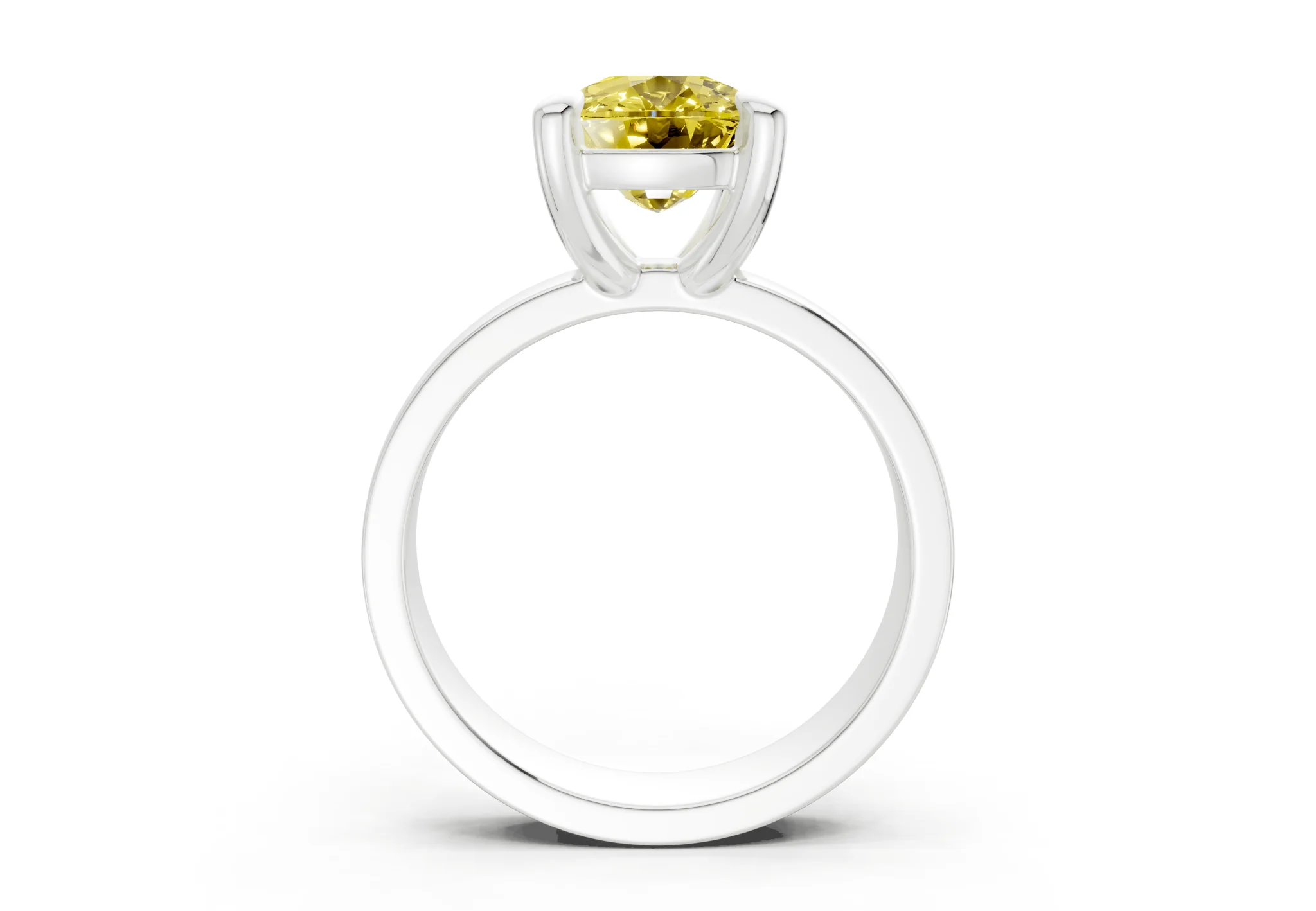 Cascade Yellow Diamond Solitaire Elongated Cushion Cut 4mm Engagement Ring - Image 8