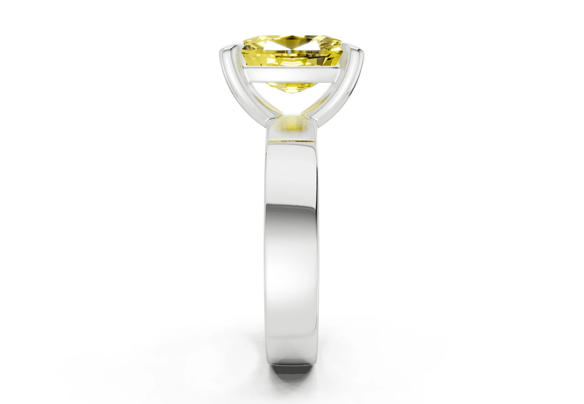 Cascade Yellow Diamond Solitaire Elongated Cushion Cut 4mm Engagement Ring - Image 9
