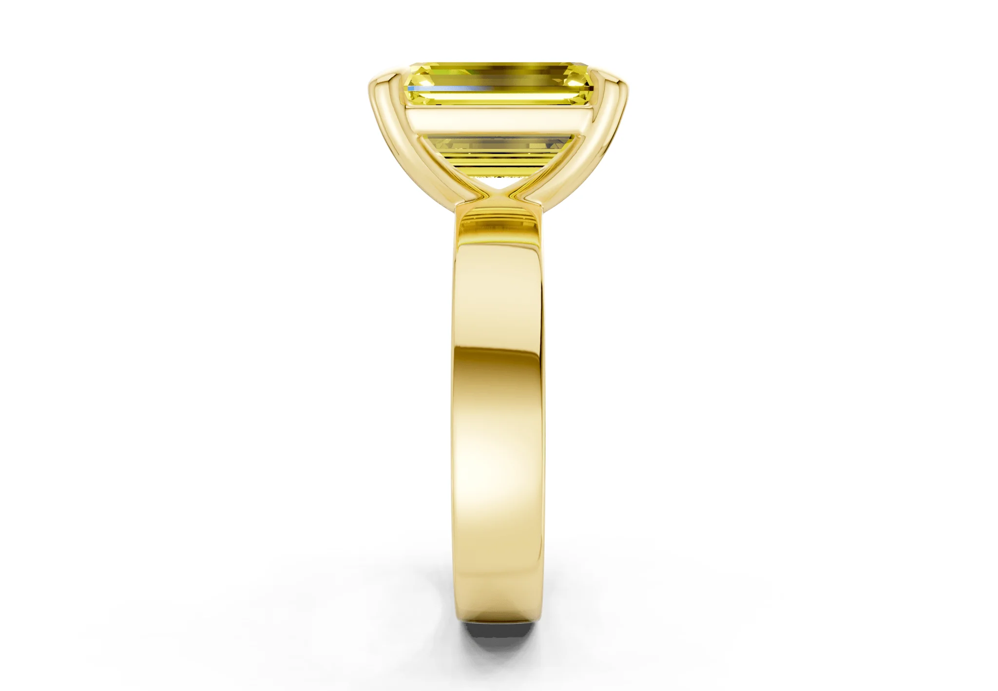 Cascade Yellow Diamond Solitaire Emerald Cut 4mm Engagement Ring - Image 3