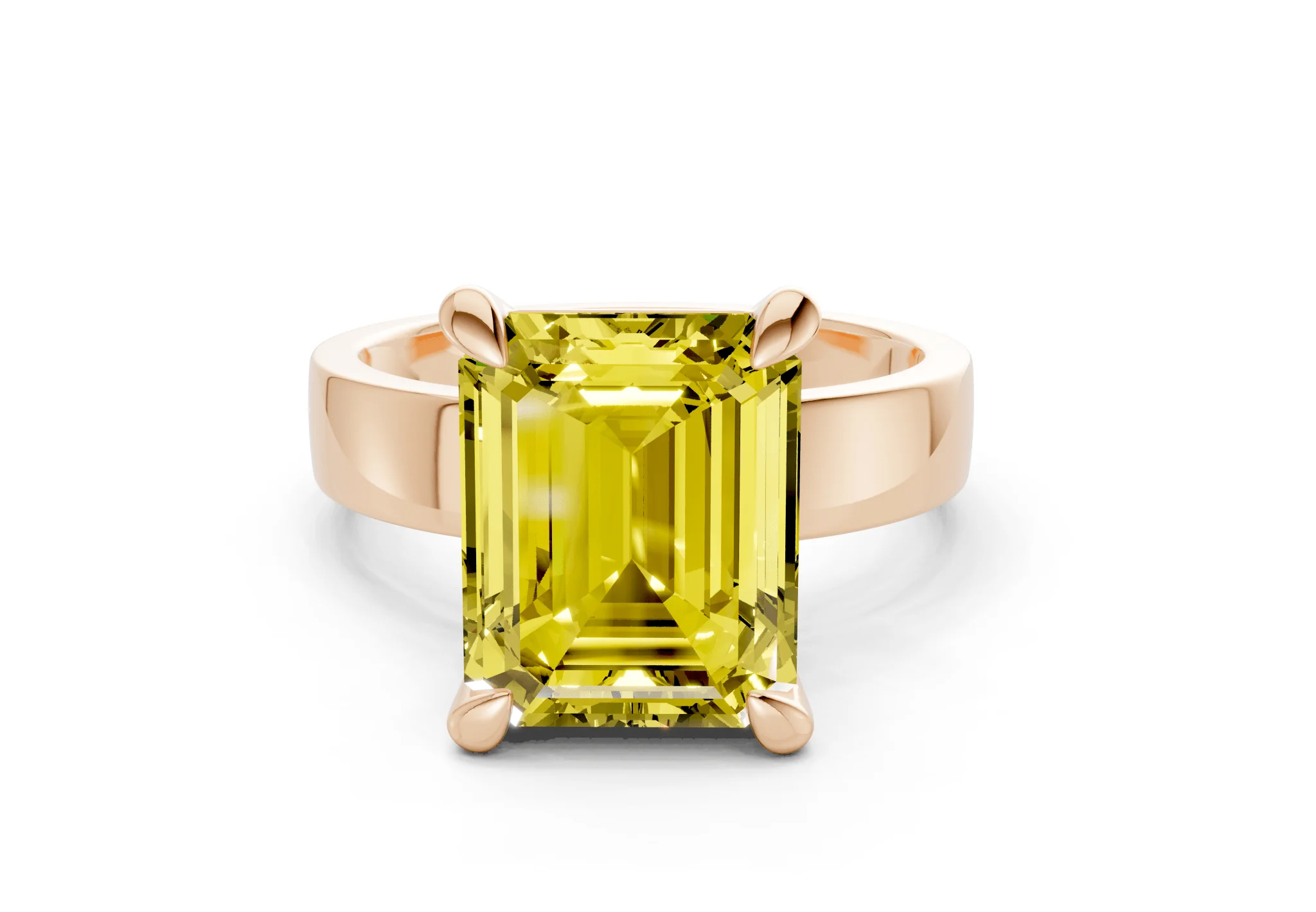 Cascade Yellow Diamond Solitaire Emerald Cut 4mm Engagement Ring - Image 4
