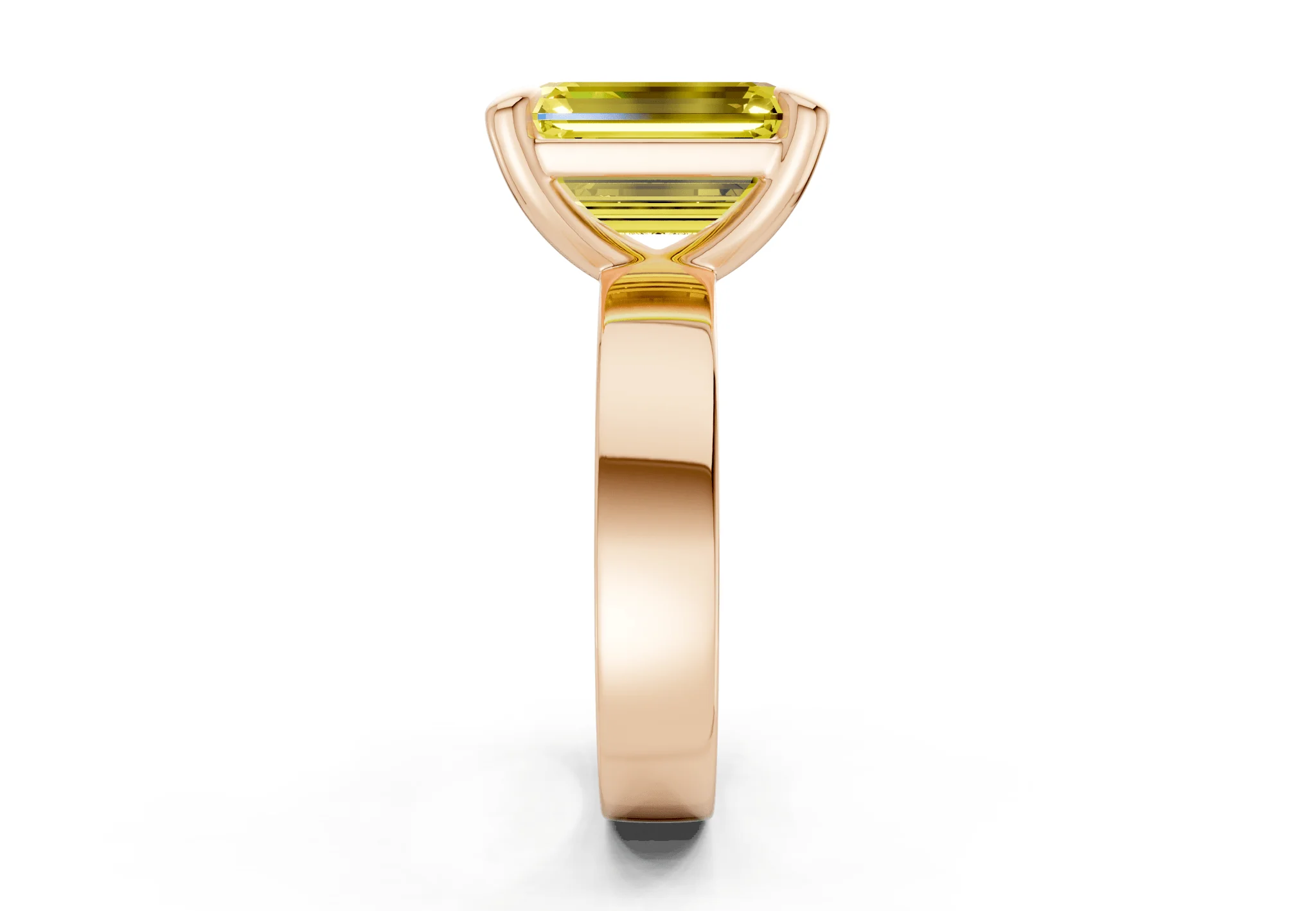 Cascade Yellow Diamond Solitaire Emerald Cut 4mm Engagement Ring - Image 6