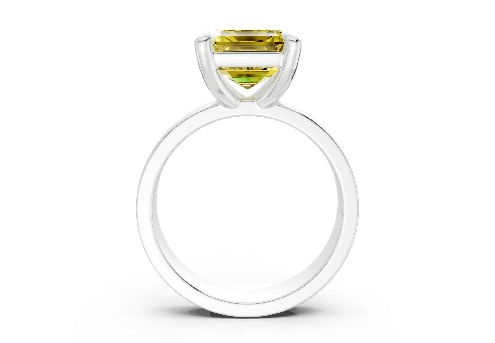 Cascade Yellow Diamond Solitaire Emerald Cut 4mm Engagement Ring - Image 8