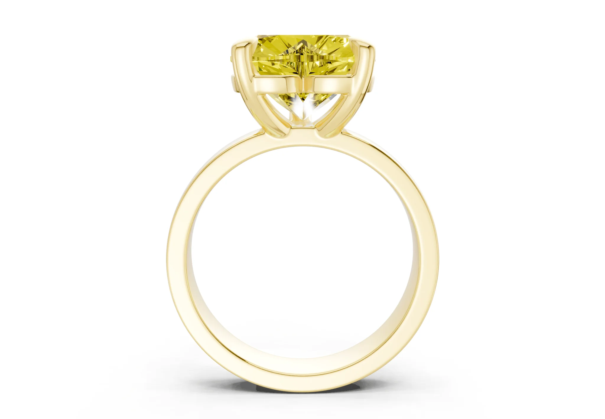 Cascade Yellow Diamond Solitaire Heart Cut 4mm Engagement Ring - Image 2