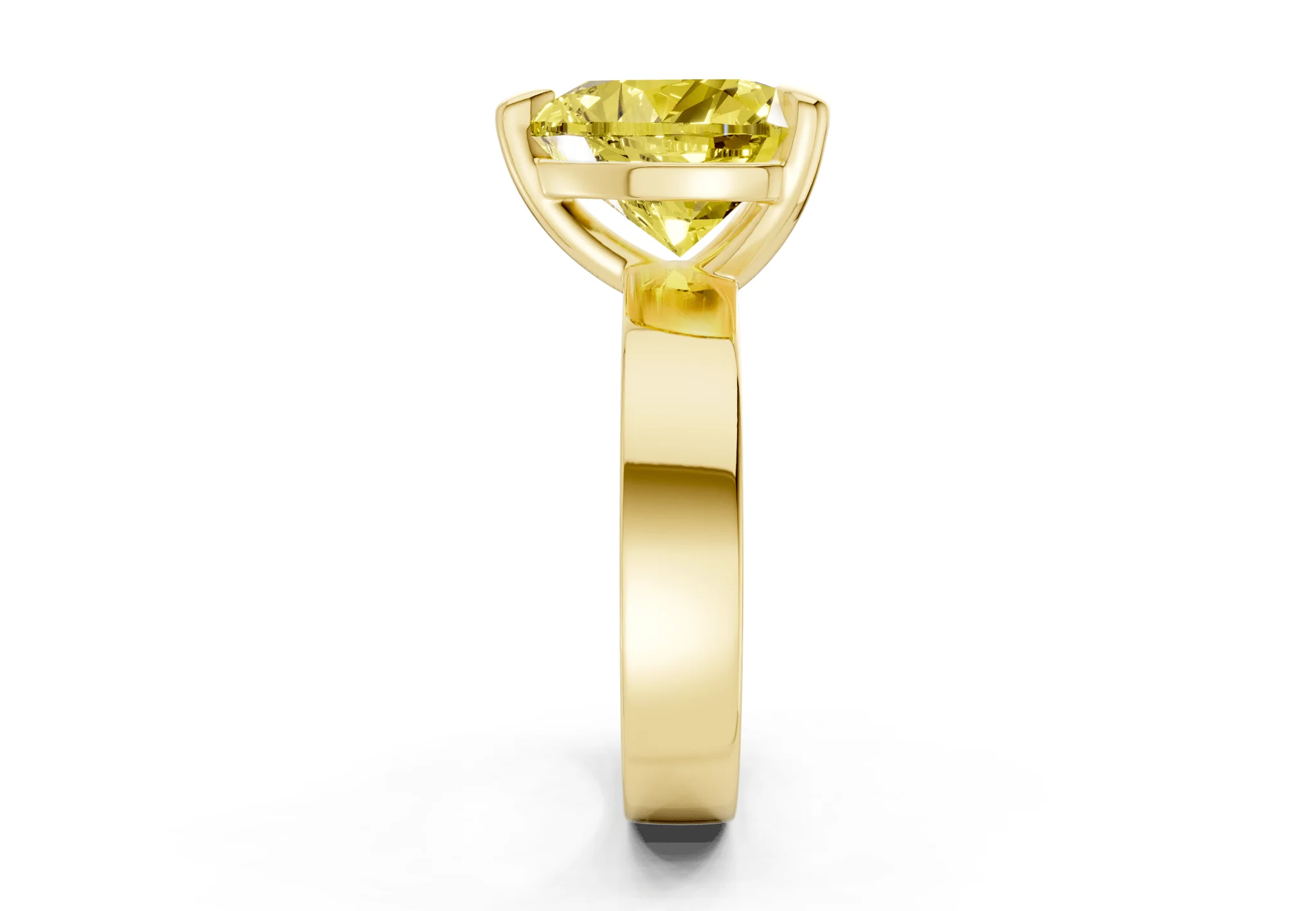 Cascade Yellow Diamond Solitaire Heart Cut 4mm Engagement Ring - Image 3