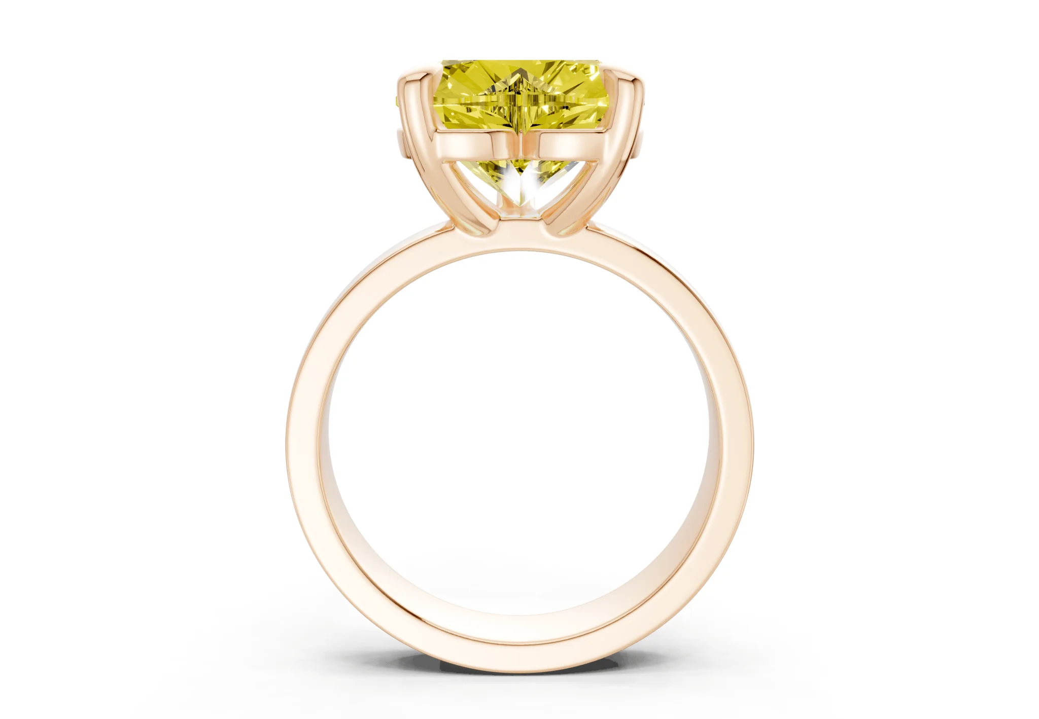 Cascade Yellow Diamond Solitaire Heart Cut 4mm Engagement Ring - Image 5