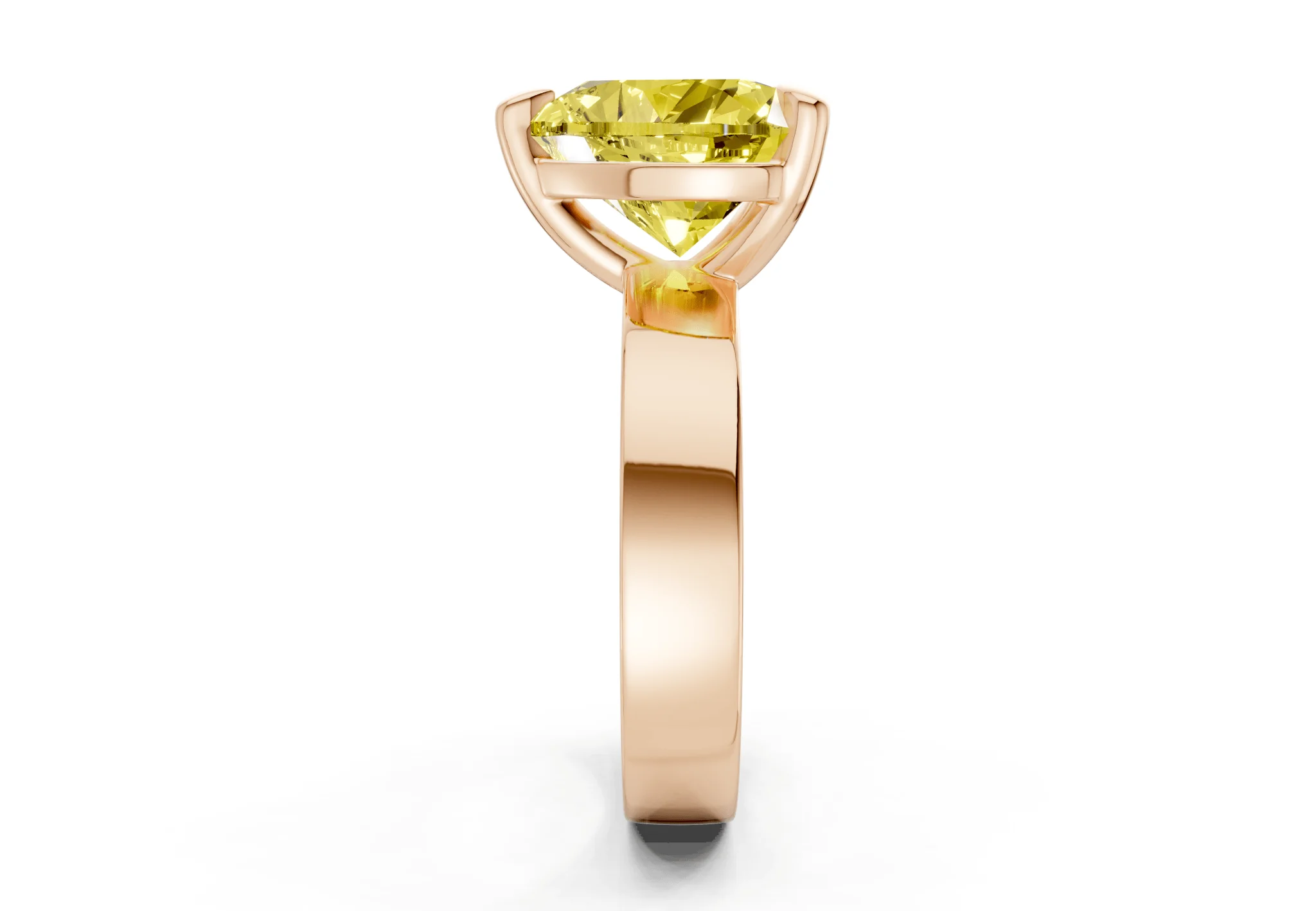 Cascade Yellow Diamond Solitaire Heart Cut 4mm Engagement Ring - Image 6