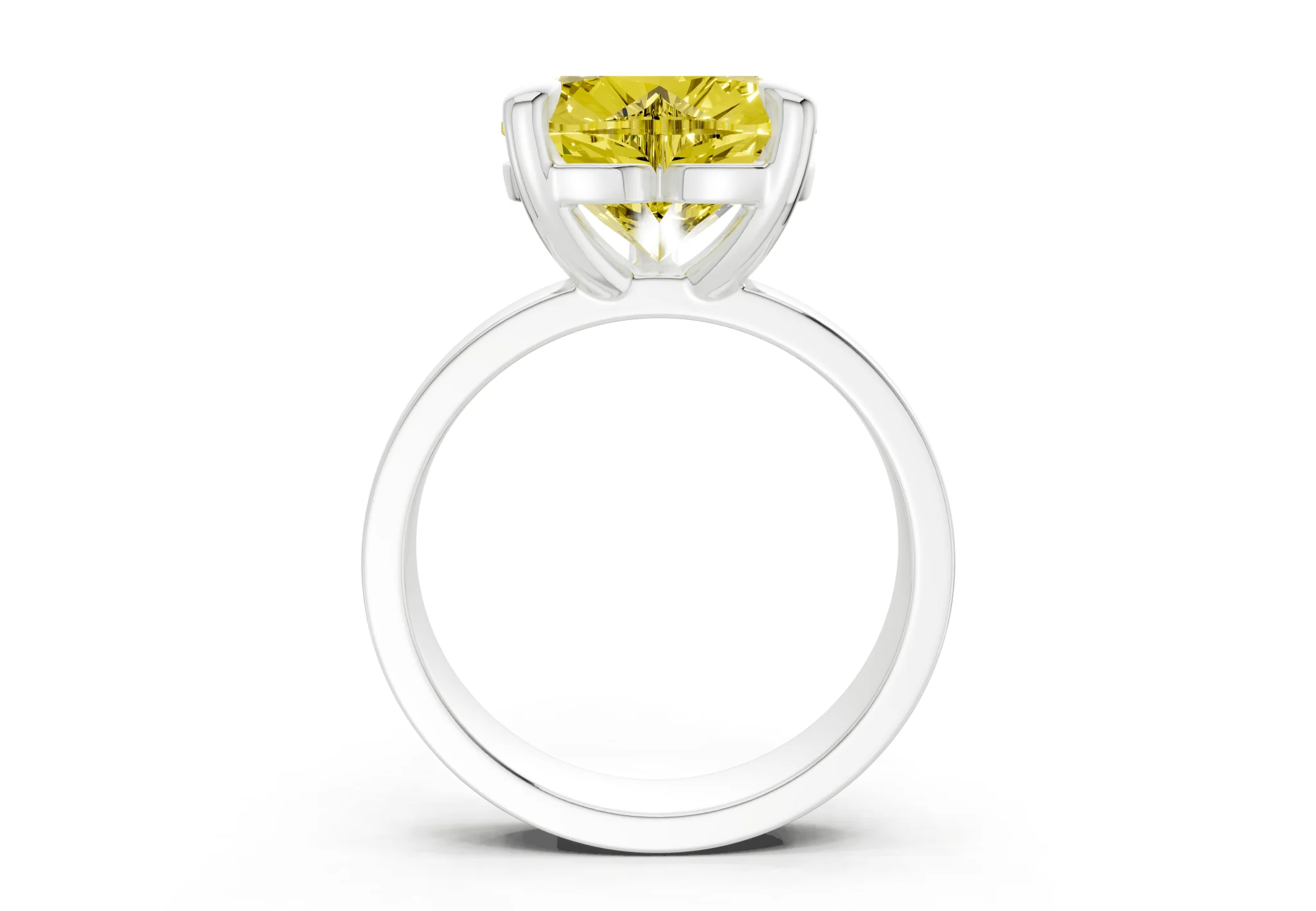 Cascade Yellow Diamond Solitaire Heart Cut 4mm Engagement Ring - Image 8