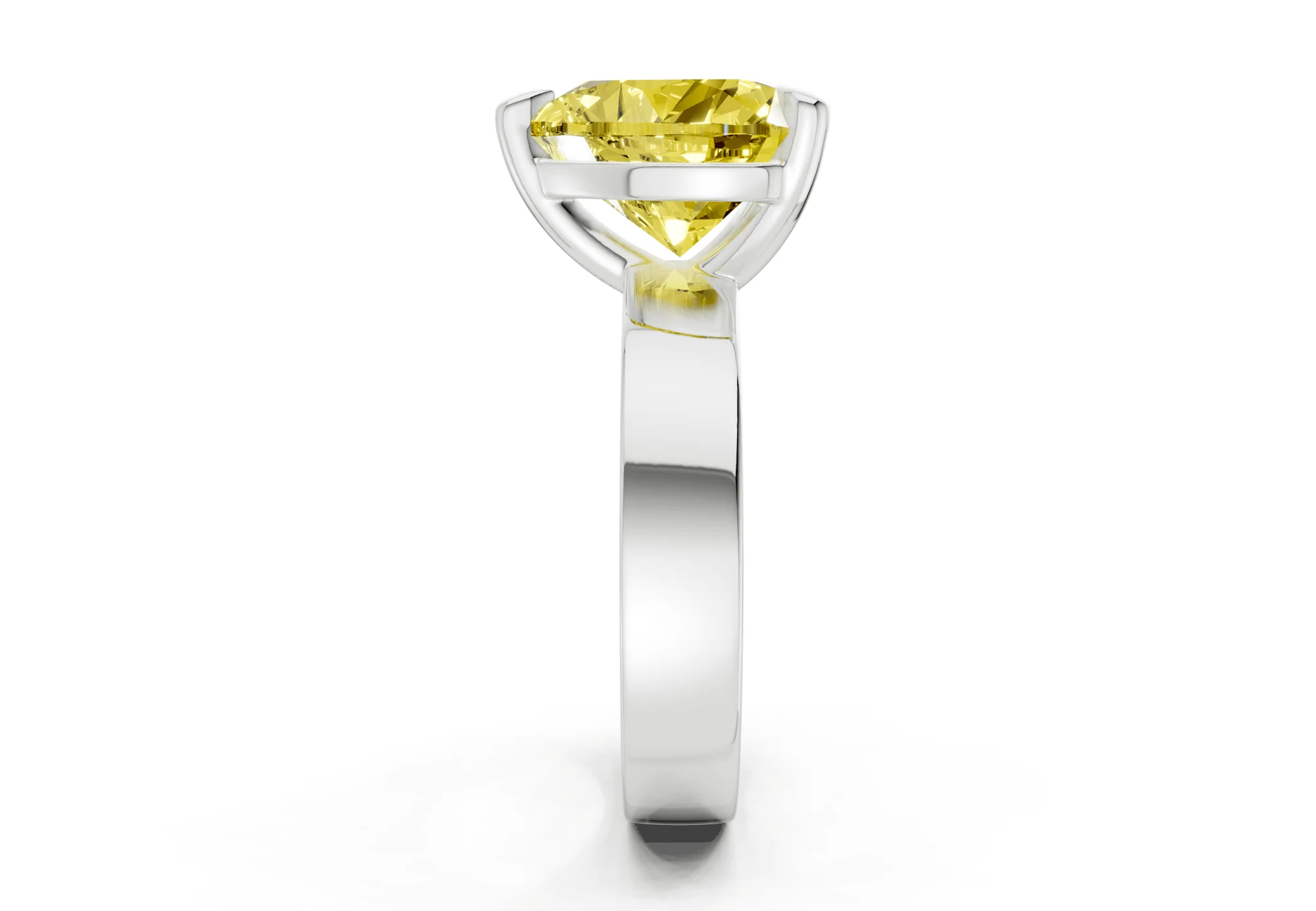 Cascade Yellow Diamond Solitaire Heart Cut 4mm Engagement Ring - Image 9