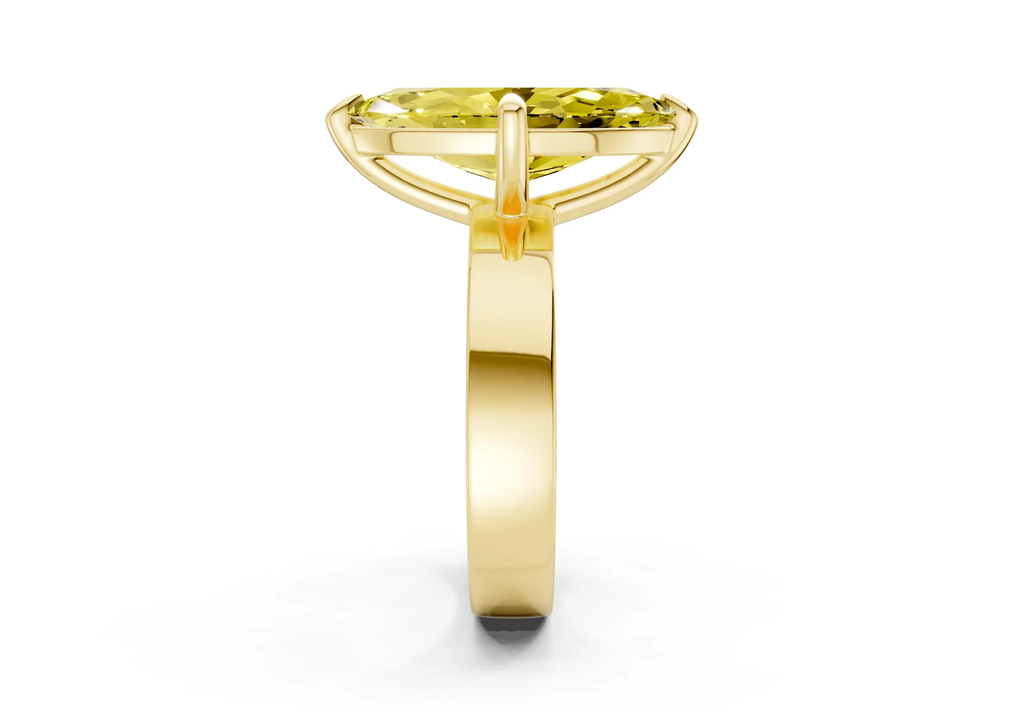 Cascade Yellow Diamond Solitaire Marquise Cut 4mm Engagement Ring - Image 3