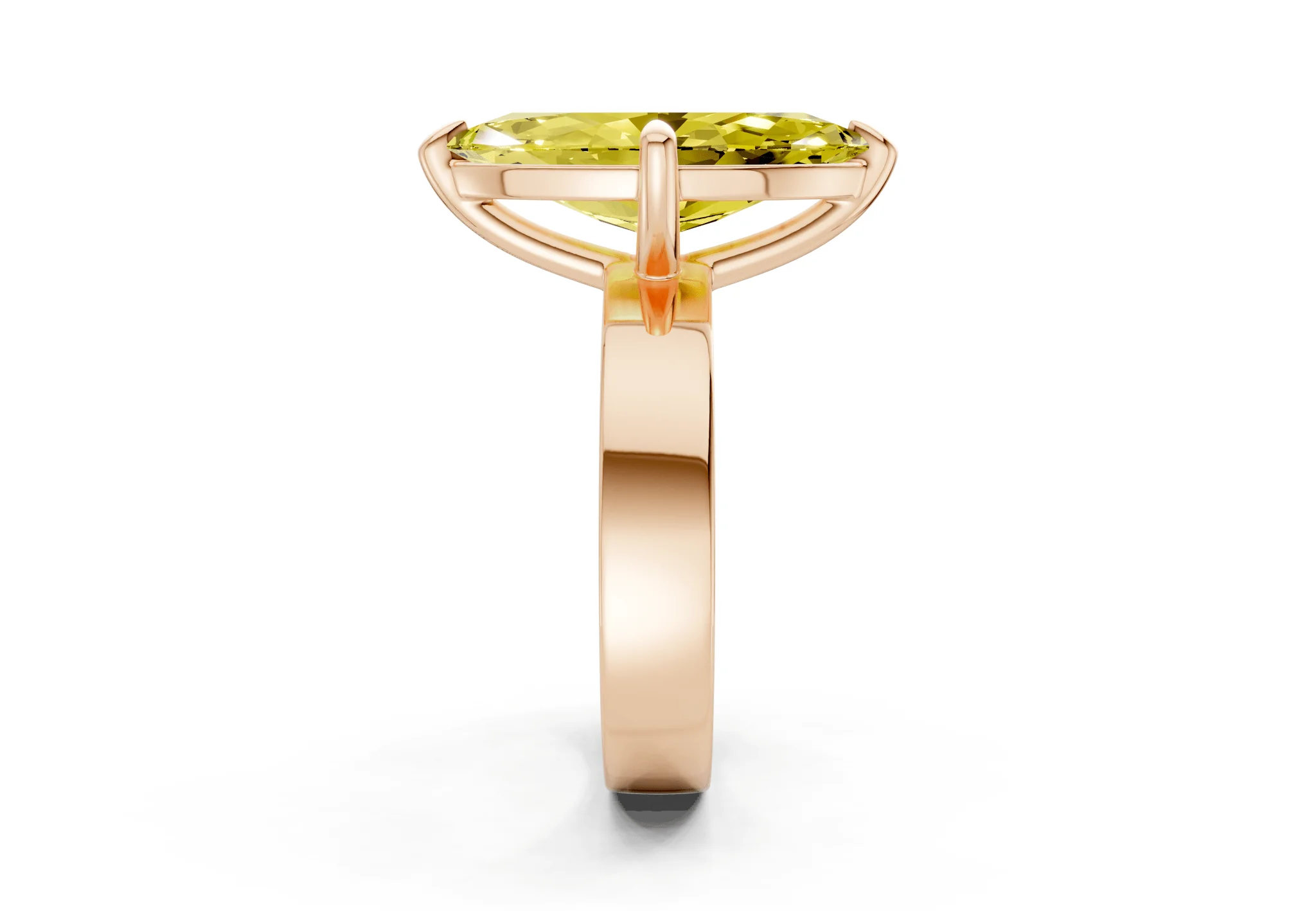 Cascade Yellow Diamond Solitaire Marquise Cut 4mm Engagement Ring - Image 6