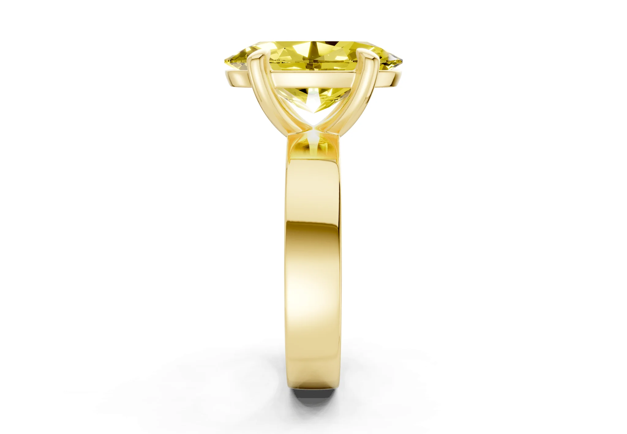 Cascade Yellow Diamond Solitaire Oval Cut 4mm Engagement Ring - Image 3
