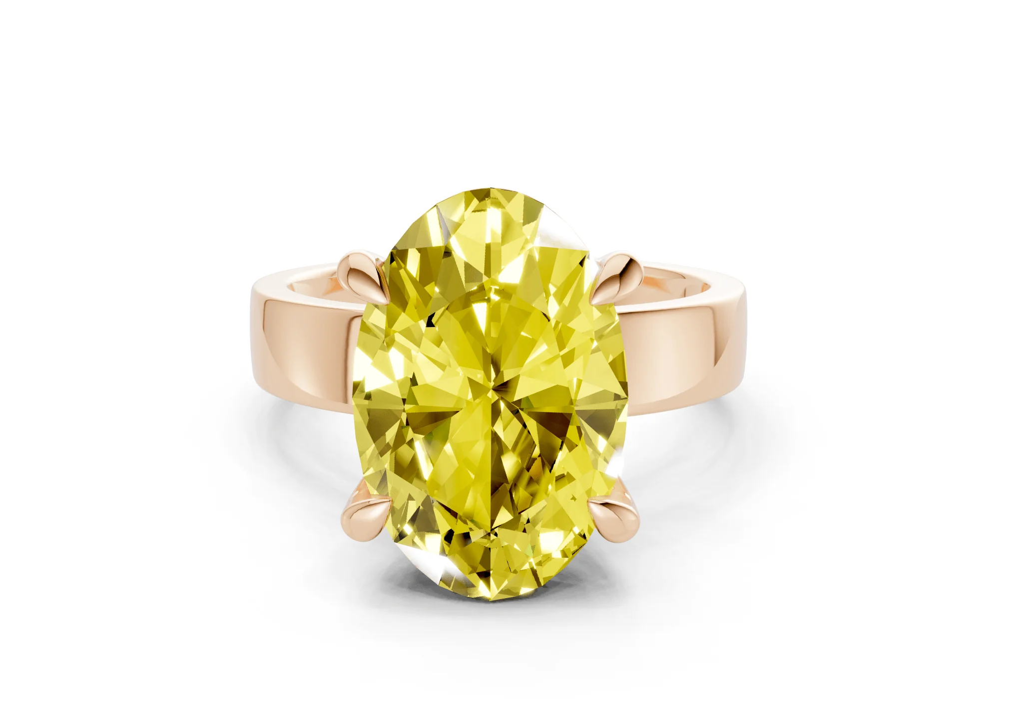 Cascade Yellow Diamond Solitaire Oval Cut 4mm Engagement Ring - Image 4